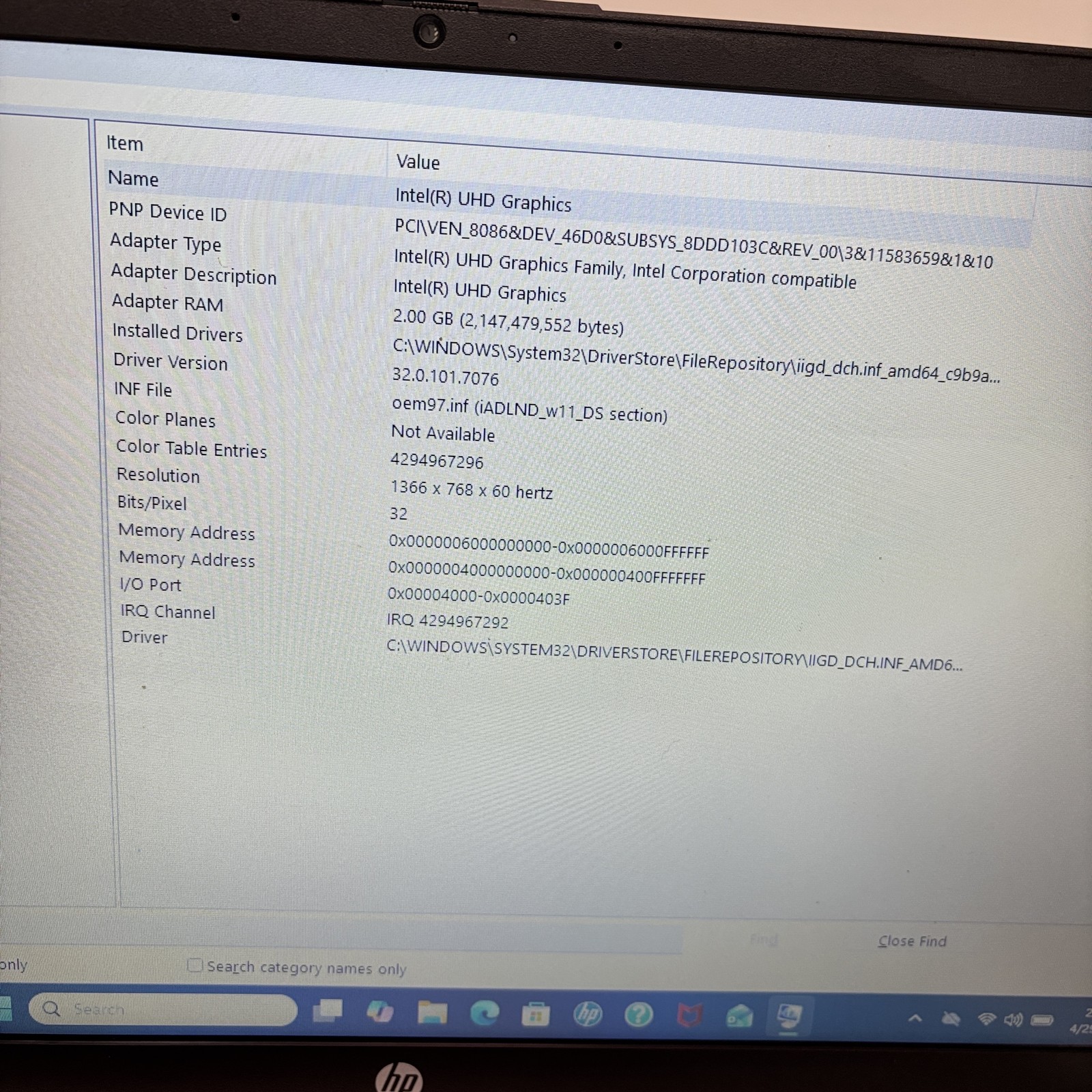 HP 15-fd0113x Windows 11 Core i3-N305 1.8GHz 8GB RAM 128GB SSD Laptop 15.6″