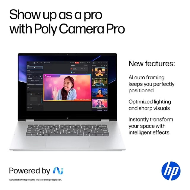HP Flip 16″ 2K 2-in-1 laptop, Intel Core Ultra 5, 16GB/512GB, Backlit, 23h