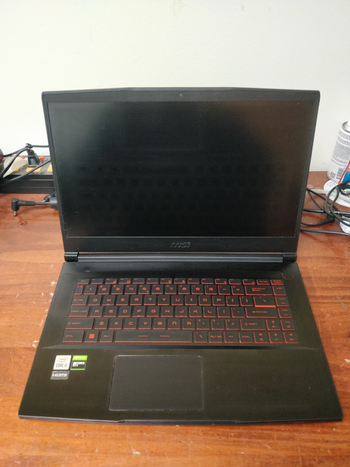 MSI Thin GF63 INTEL CORE I7-10750H@2.60GHz 8GB RAM GTX 1650 NO DRIVE PARTS 9032