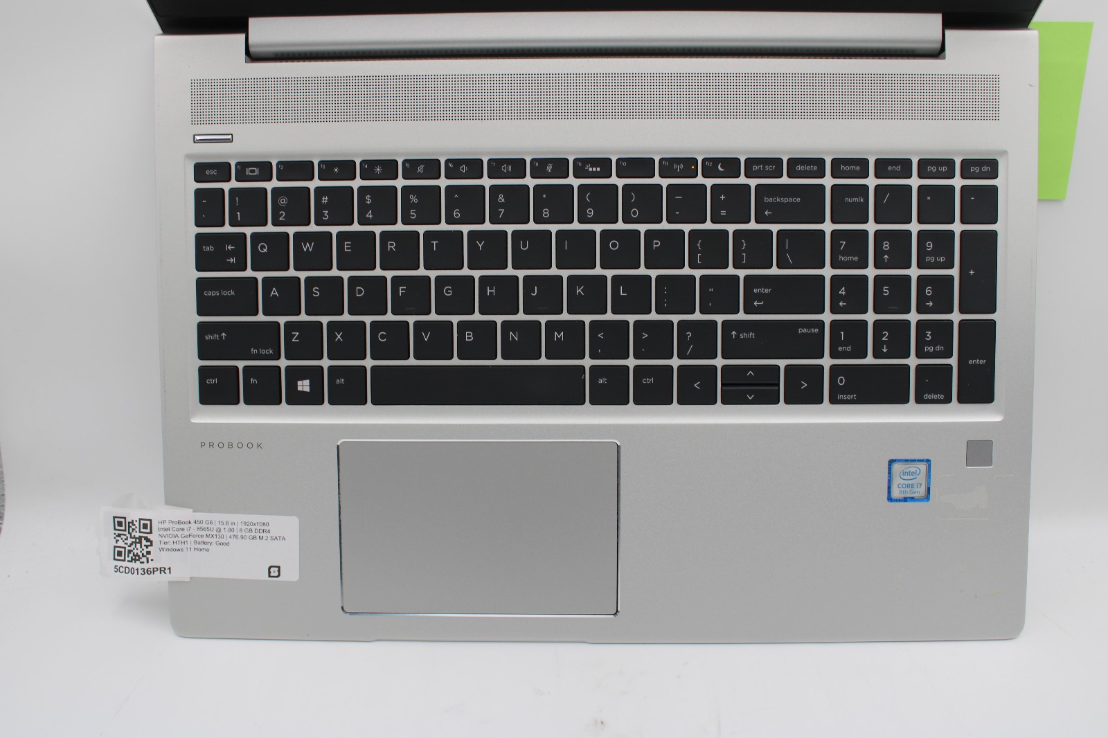 HP ProBook 450 G6 i7-8565U @ 1.8 GHz 8GB RAM 512GB SSD MX130 W11H