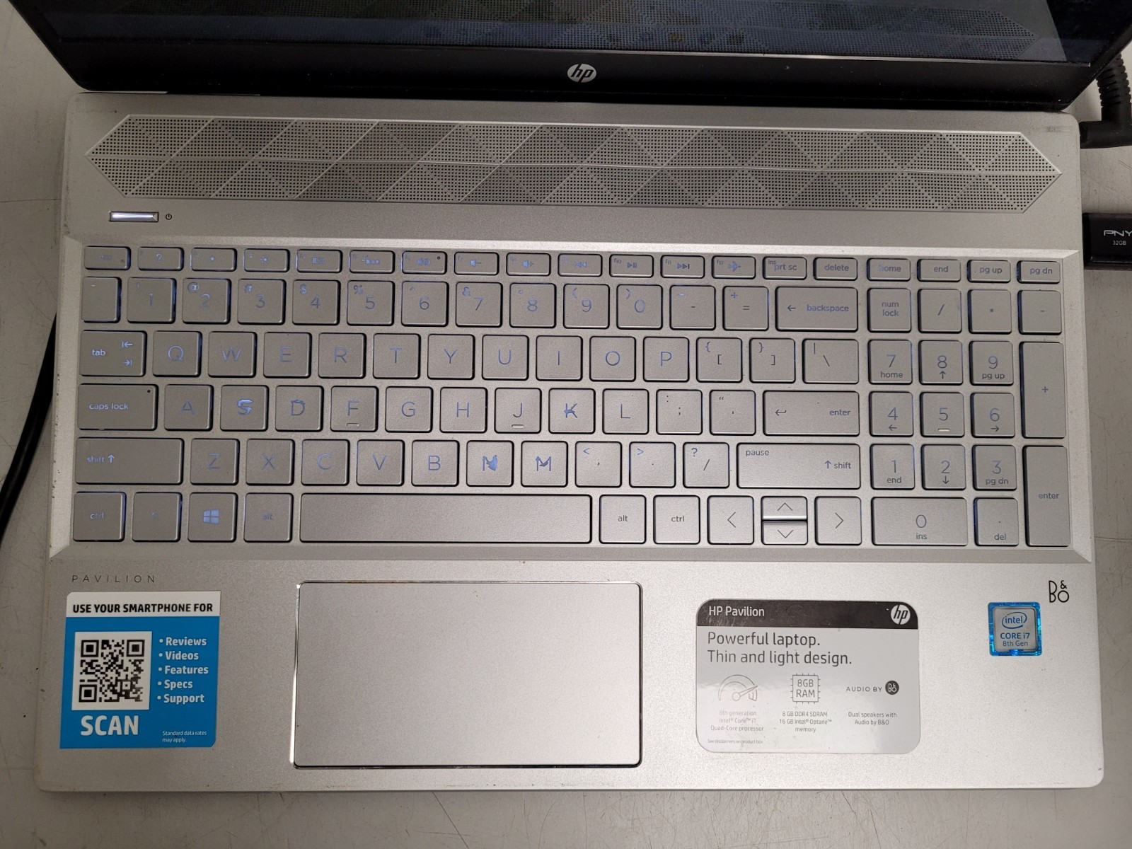 Hp pavilion 15-cs2064st i7-8565u 1.8ghz 8gb ram 240gb ssd charger 5CD9415DNQ