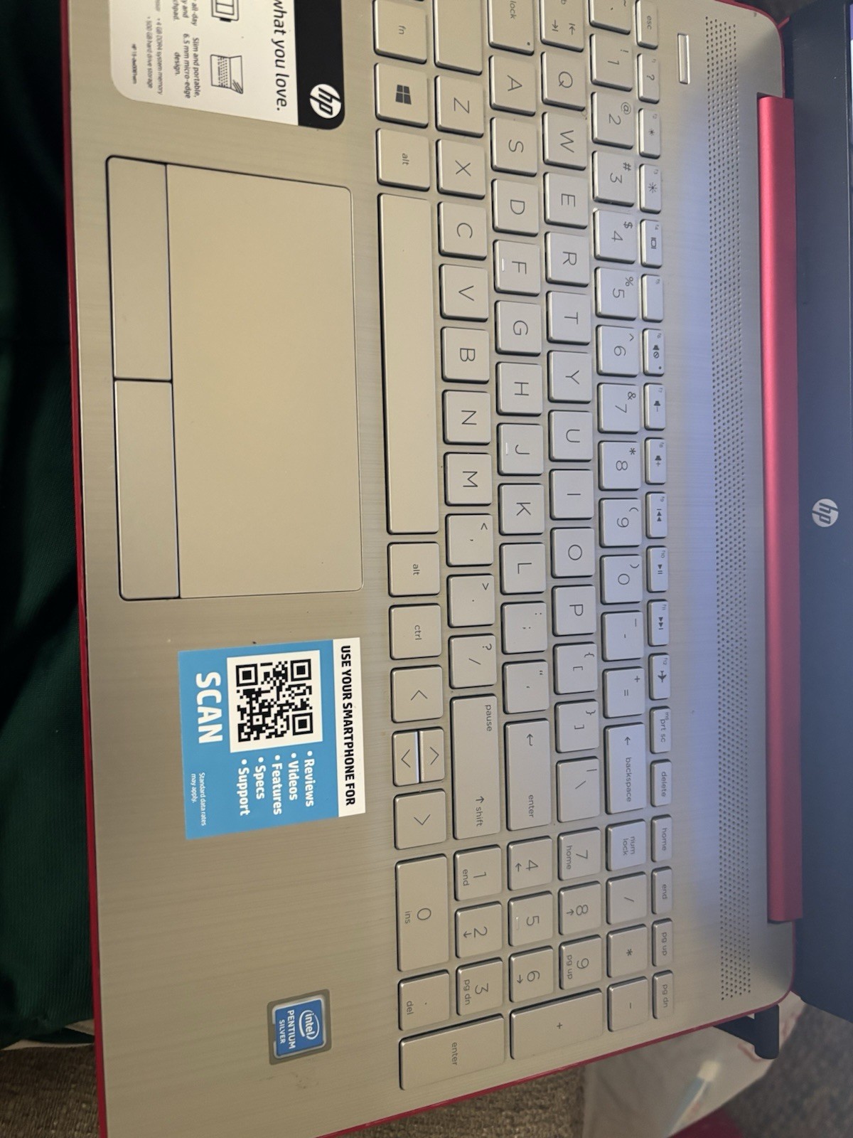 HP 15-FD0083WM 15.6″ (128GB SSD Intel Pentium N200 1.1GHz 4GB RAM) Laptop – Red