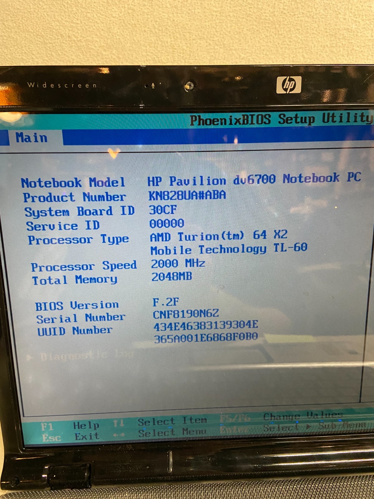 HP Pavilion DV6700 DV6000 AMD Turion 64 X2 TL-60 2GB No HDD