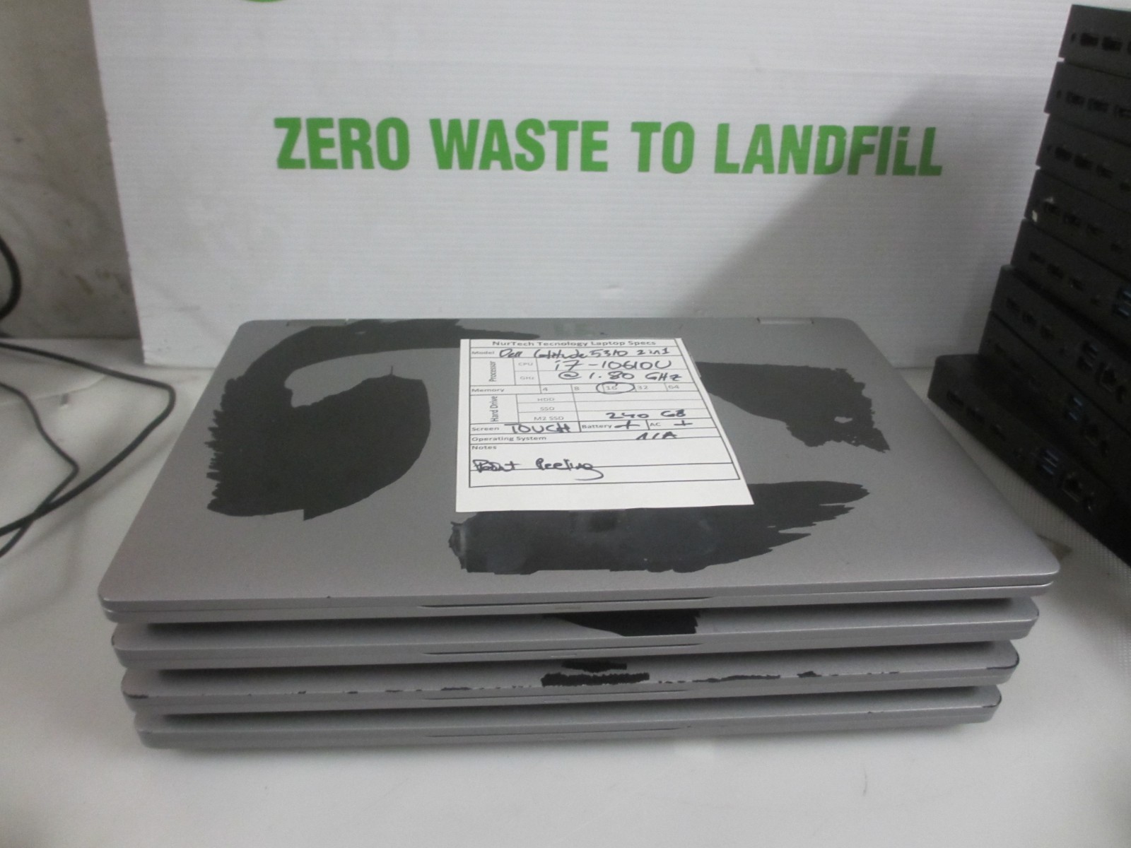 LOT OF 4Dell Latitude 5310 2-in-1 i7-10610U 1.80GHz 16GB 240GB M2SSD Laptop NOOS