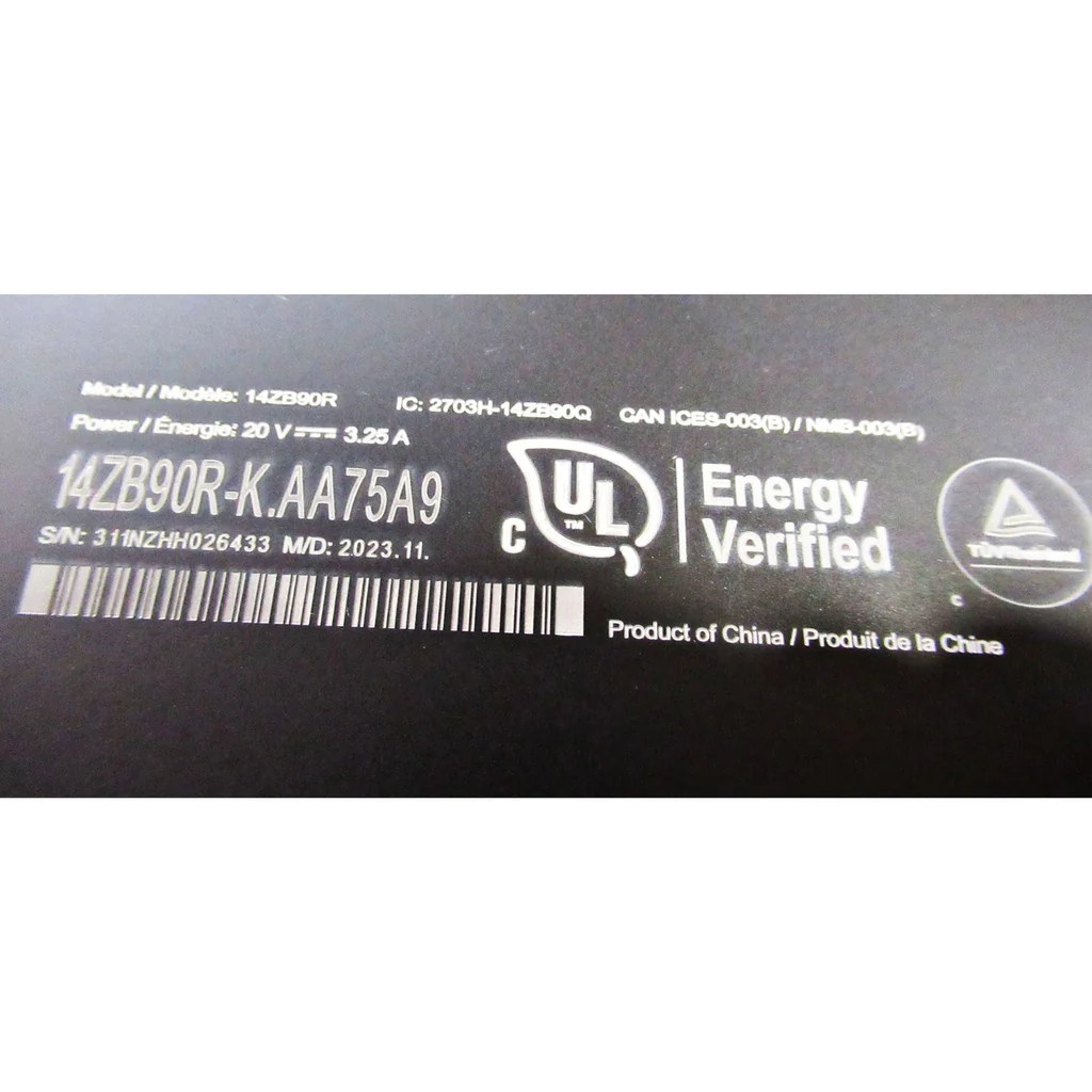 LG Gram 14 14Z90R-K.AA75A9 Intel Evo Laptop