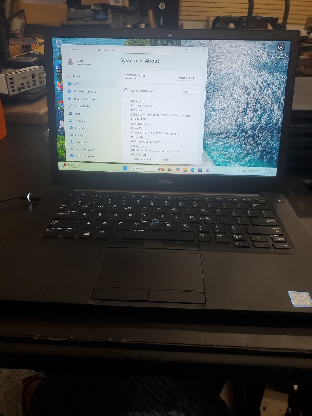 Dell Latitude 7490 14″ Touch (Intel Core i5-8350U, 16GB 256 GB SSD) 121925-3