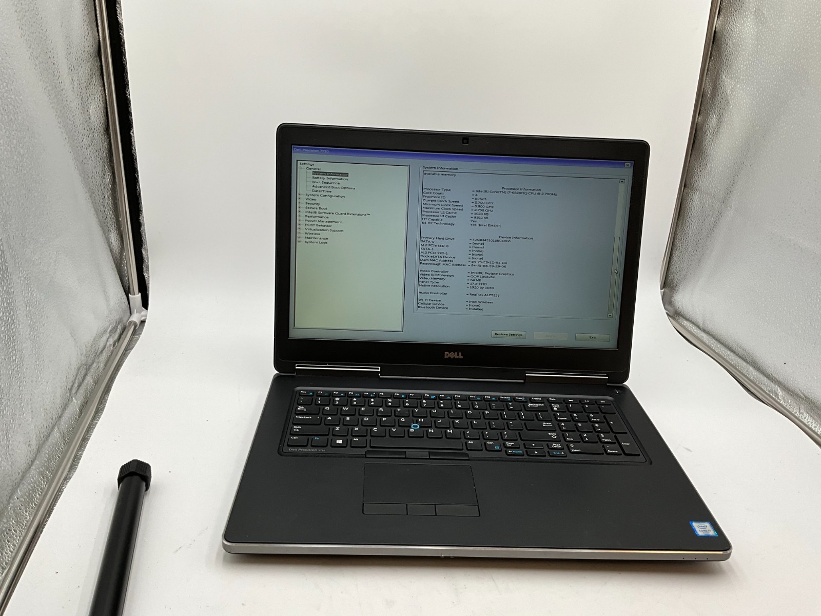 DELL Precision 7710 i7-6820HQ 32GB 512GB 17.3″ M3000M LAPTOP 6MGWQ72 NO OS
