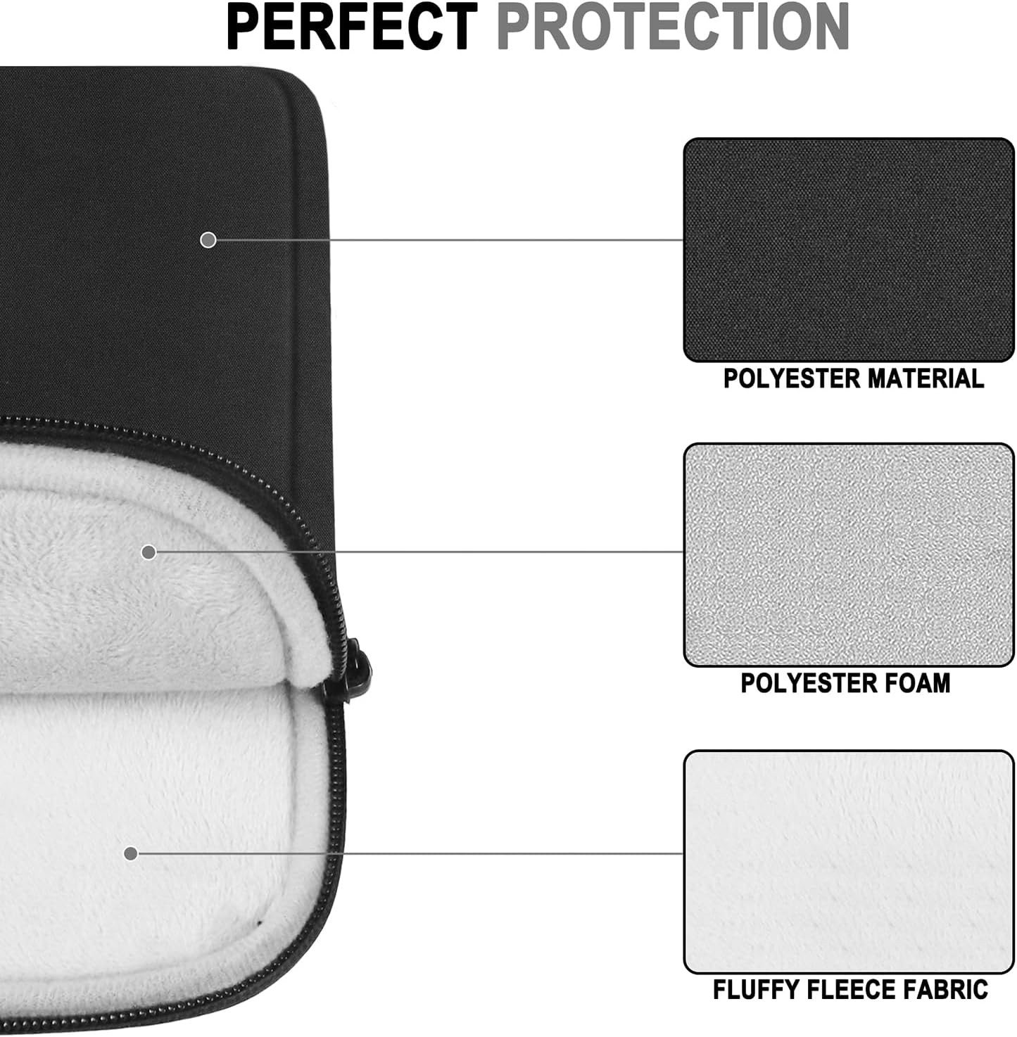 Water-Resistant Laptop Sleeve for 14 Inch MacBook, Travel Computer Case