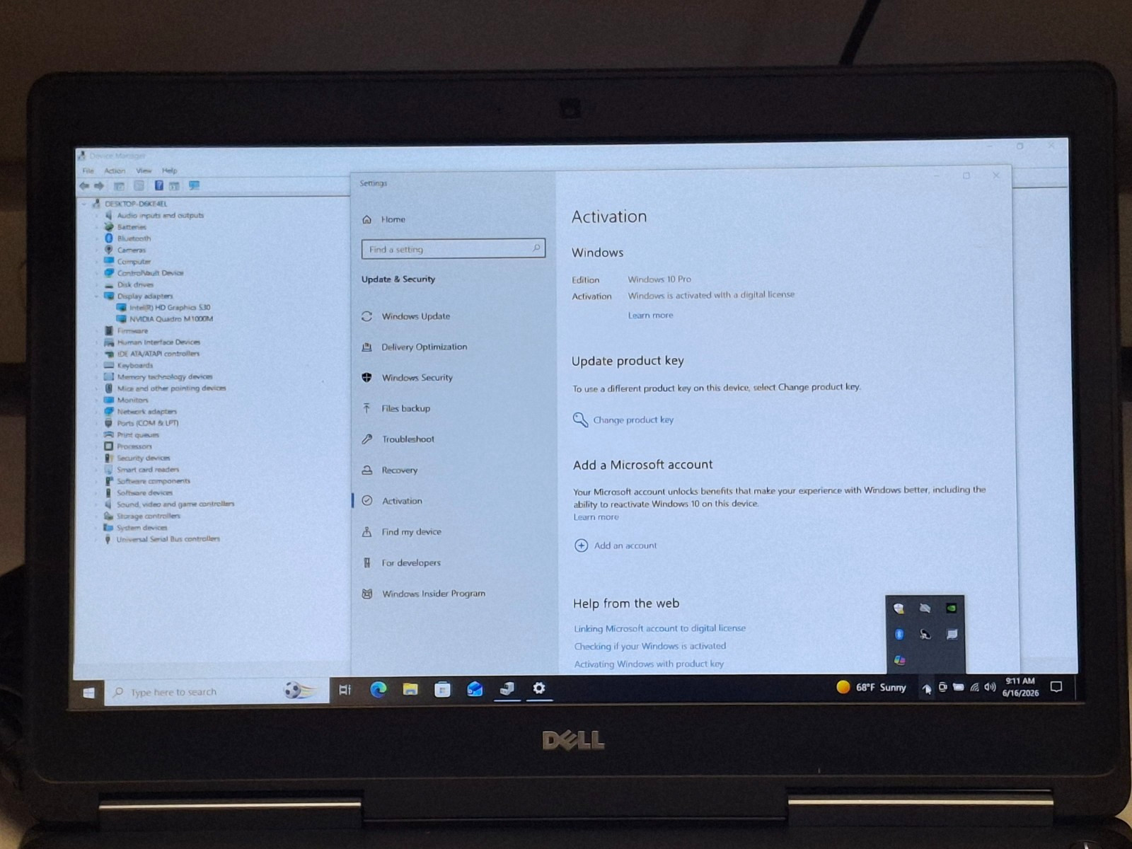 Dell Precision 7510 i7-6820HQ Nvidia M1000M 16GB 256 NVMe Wifi BT Webcam Win11P