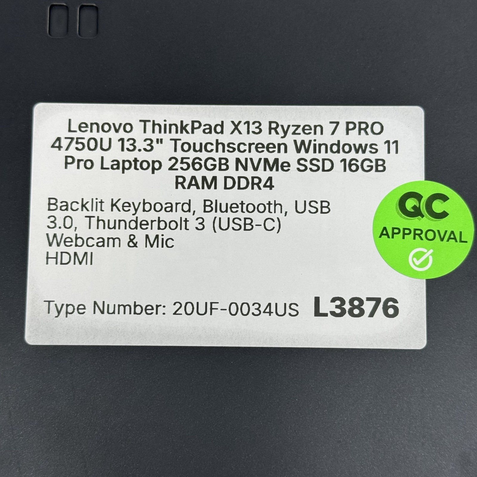 Lenovo ThinkPad X13 Ryzen 7 13.3″ Touchscreen Windows 11 Pro Laptop 256GB SSD 16