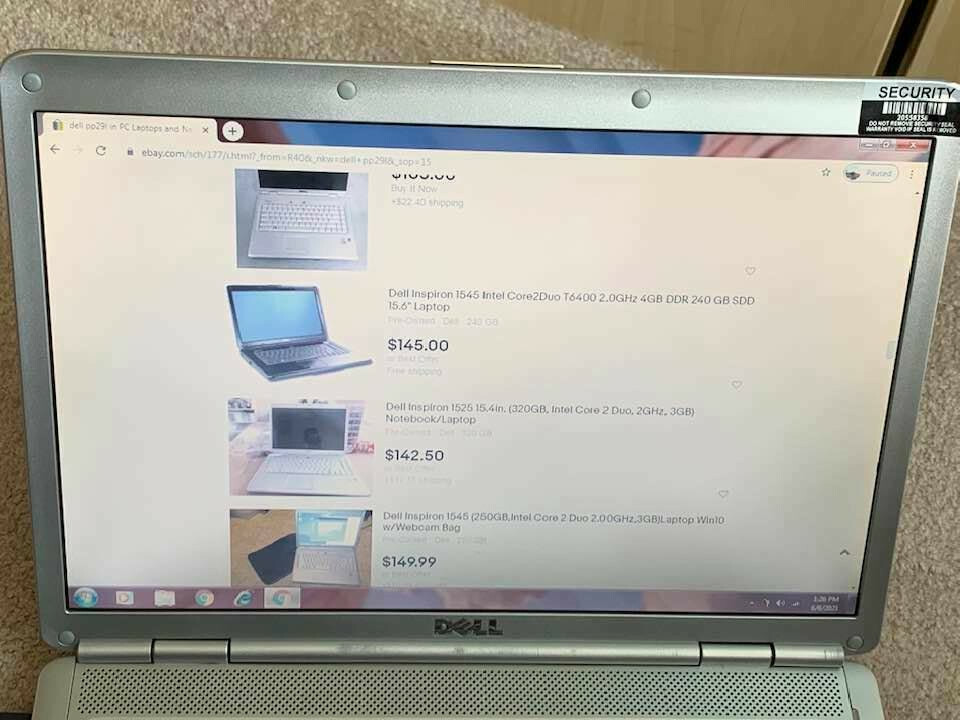 DELL INSPIRON PP29L INTEL CELERON 560 2.13GHz 120GB HDD 4GB RAM WIN 7 NO BATTERY