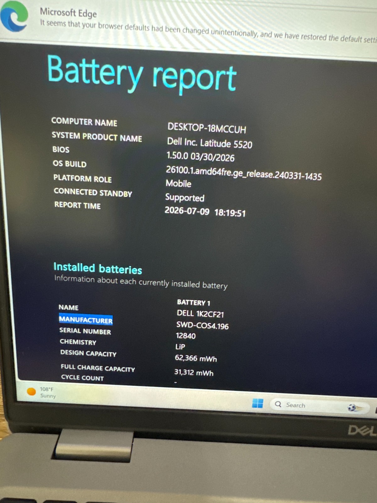 DELL Latitude 5520 i7 11th Gen., 477Gb Storage, 16GB Ram, No power adapter.