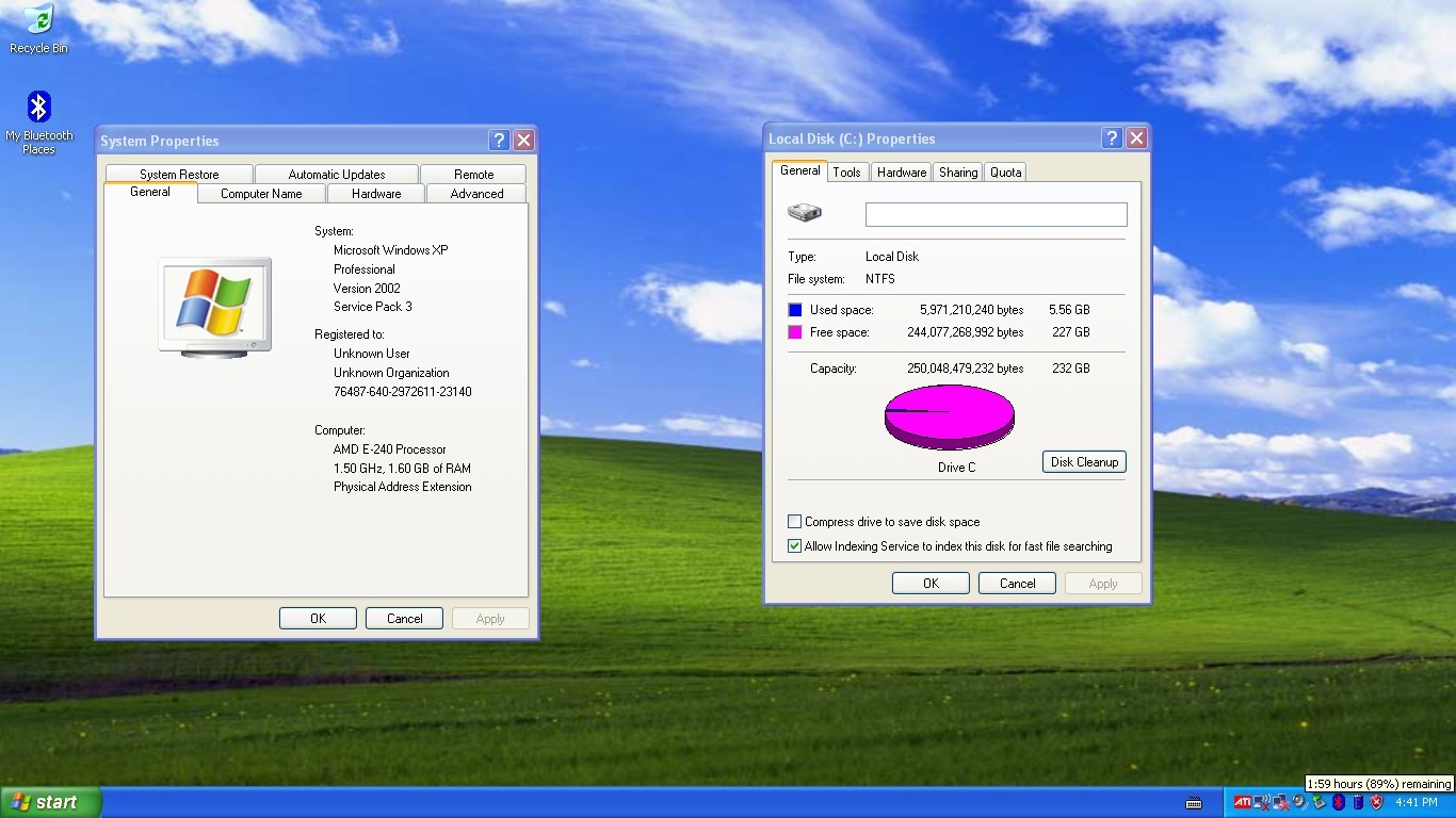 LENOVO THINKPAD X120e, Windows XP, AMD E-240 1.50GHz, 2GB DDR3, 250GB HDD