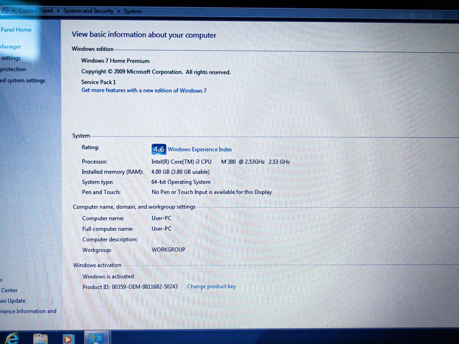Lenovo IdeaPad Z560 15.6″ Laptop Intel i3 M380/2.53GHz/4 GB RAM/320GB HDD/Win 7