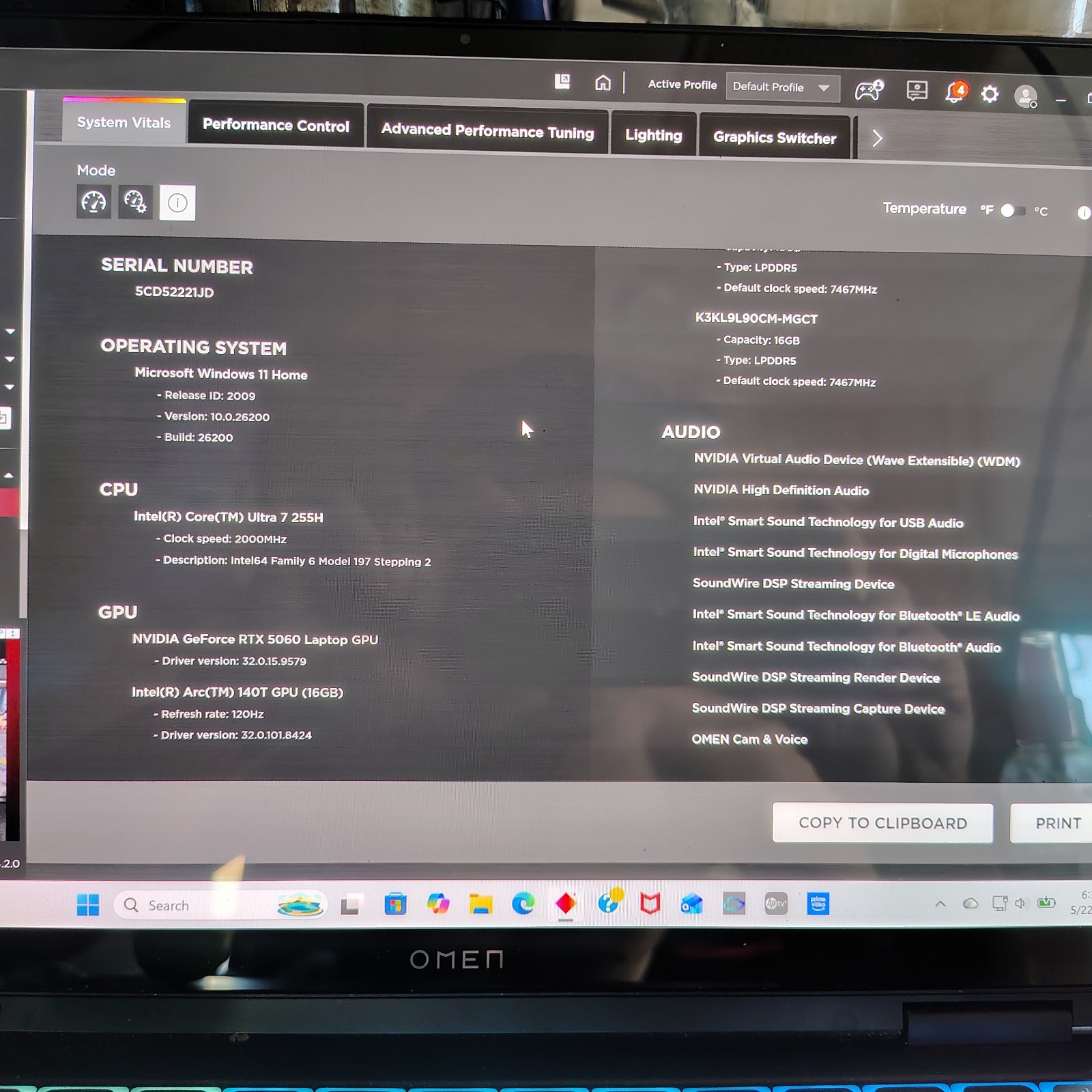HP OMEN Transcend 14 OLED Gaming Laptop Ultra 7-255H 32GB 1TB RTX 5060