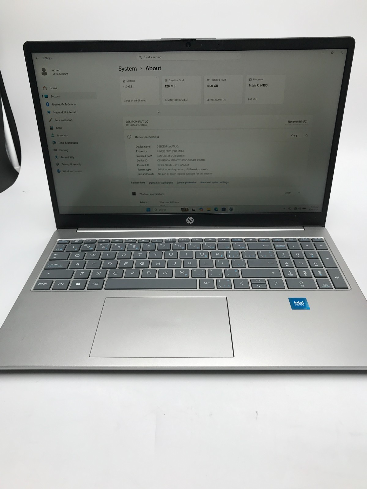 HP 15-fd0048ca 15.6″ FHD Intel N100 0.7 GHz 4GB DDR4 128GB W11H Laptop(L-9)