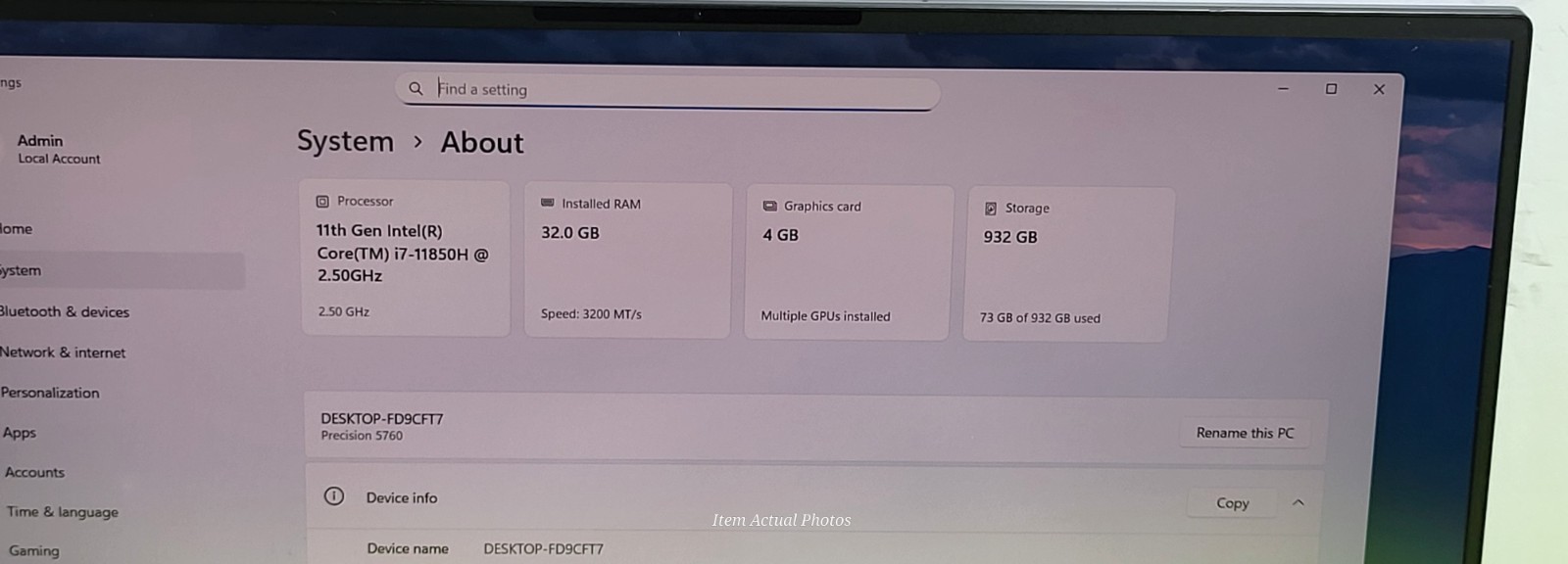 Dell Precision 5760 17” Intel i7-11850H 32GB RAM ⭐ 1TB SSD RTX A2000 Win11 Pro