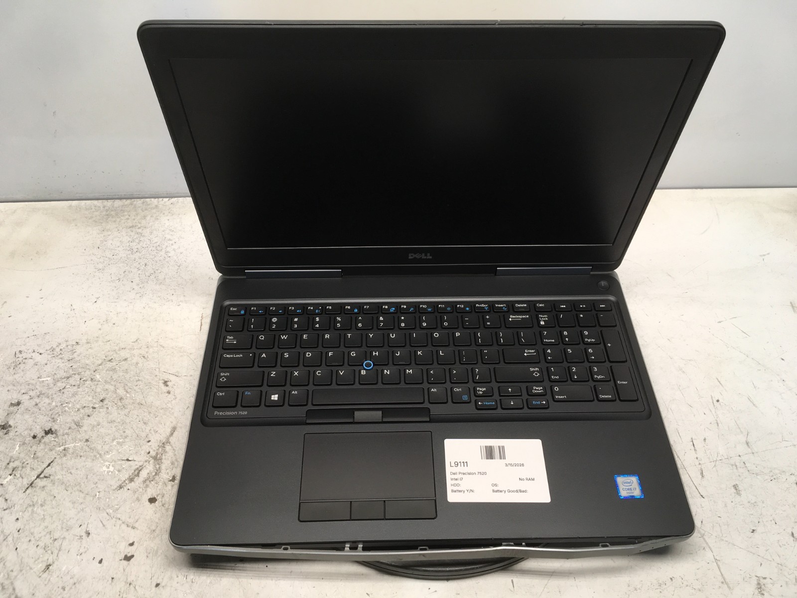 Dell Precision 7520 Intel i7 No RAM NO HDD