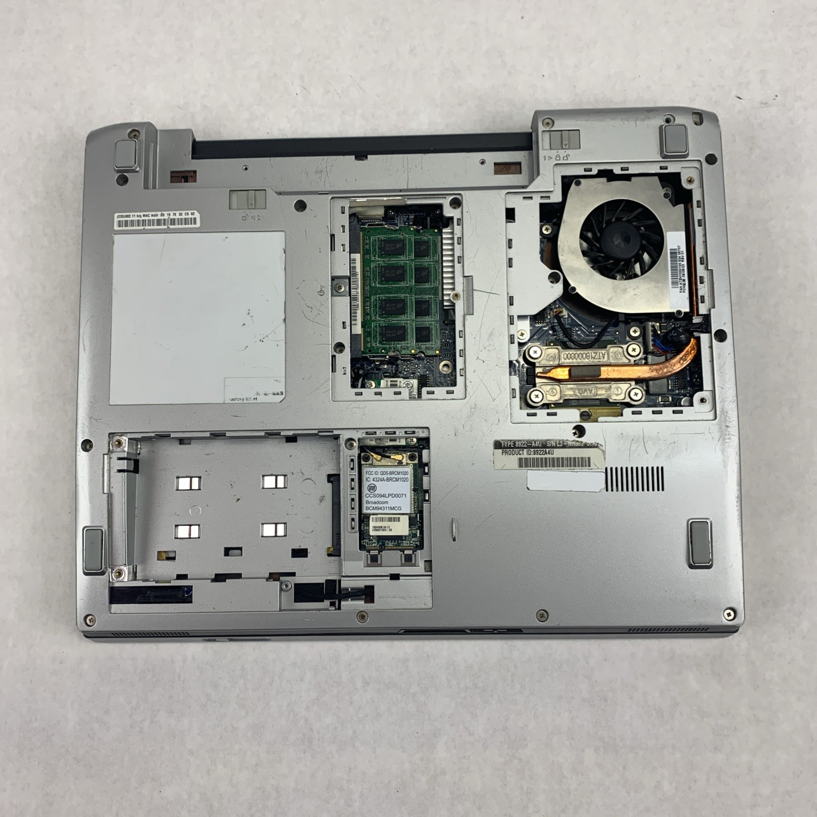 Lenovo 3000 C200 Genuine Intel 1.60GHz 2GB RAM 15″ No Battery No HDD No OS