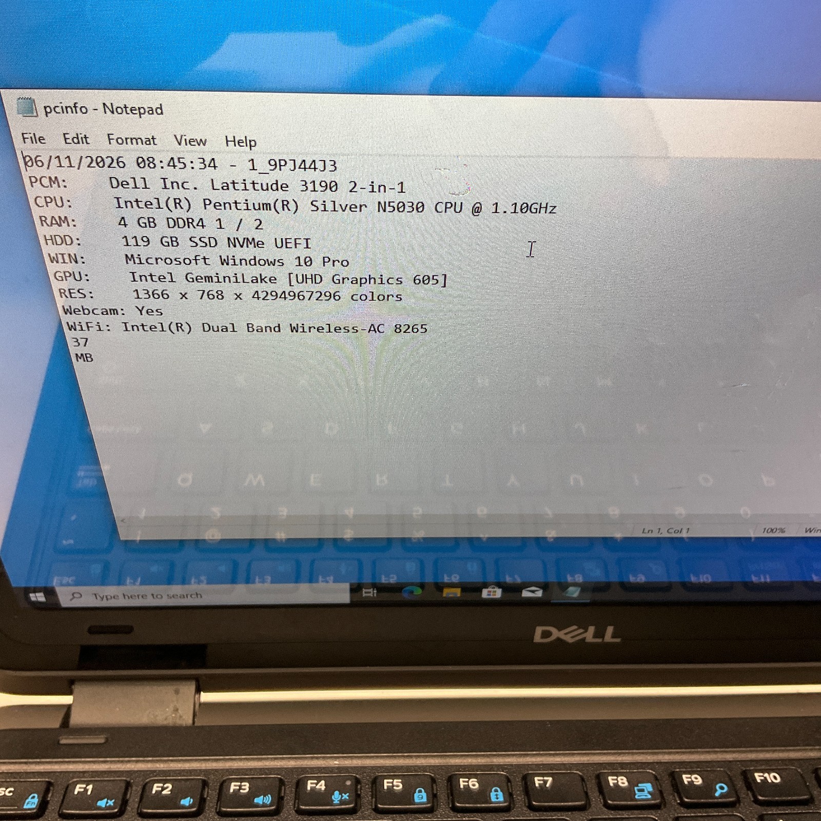 Dell Latitude 3190 2-in-1 Laptop 11.6″ Pentium Silver N5030 4GB RAM 128GB SSD