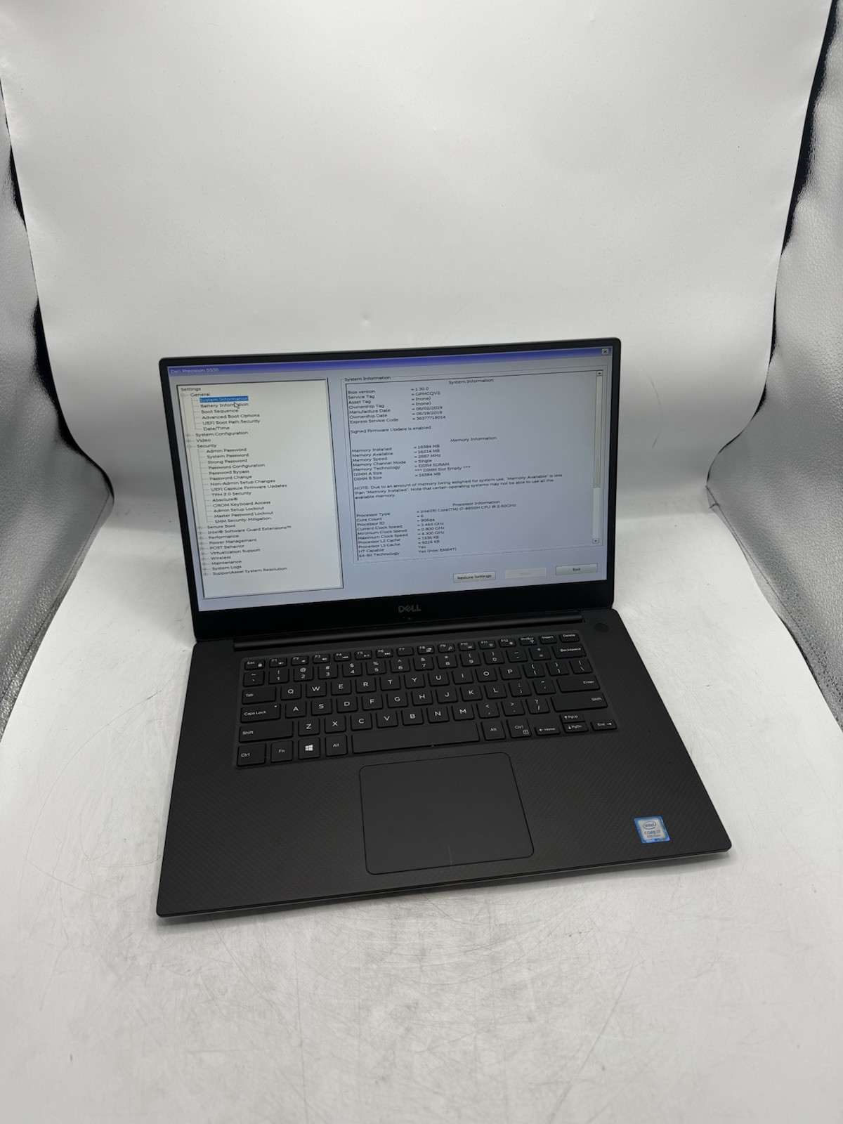 Dell Precision 5530 15.6” FHD Intel I7-8850H 2.60GHz 16GB RAM P2000 READ