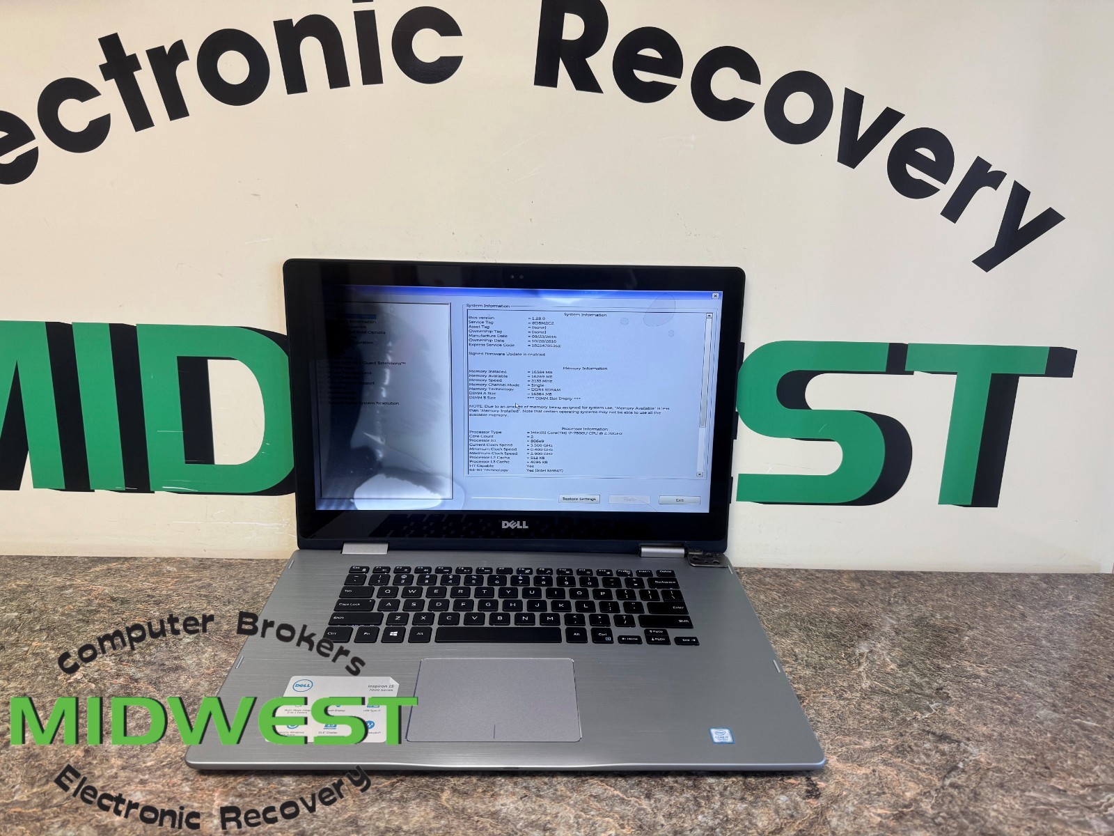 Dell Inspiron 15 7579 i7-7500U 2.7GHz 16GB RAM (NO OS/HDD/SSD)