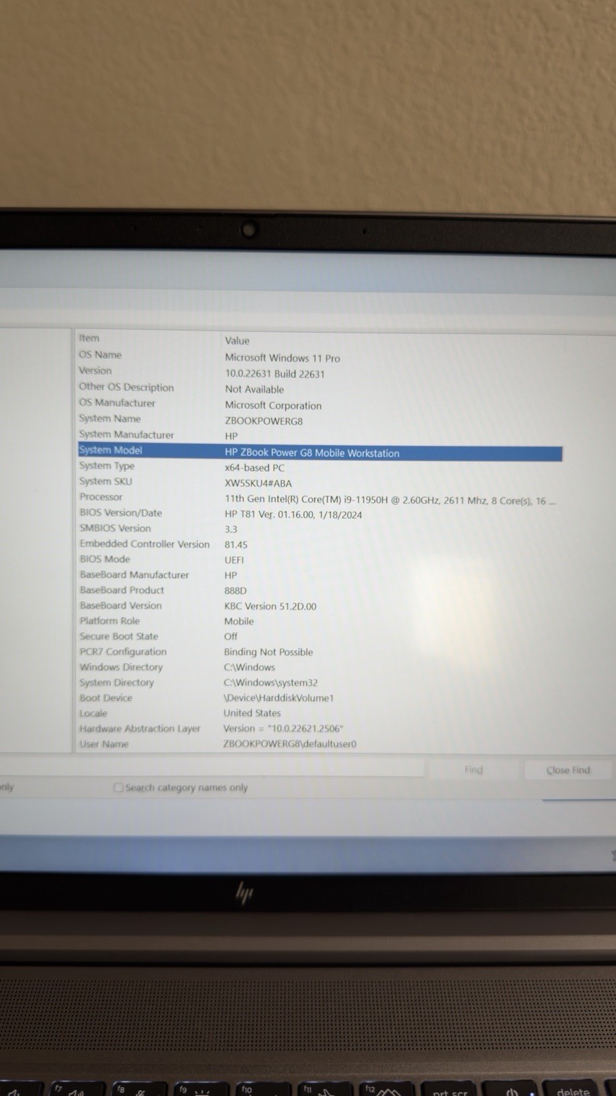 HP ZBook Power 15 G8 i9‑11950H 16GB 512GB SSD RTX A2000 (Prototype)