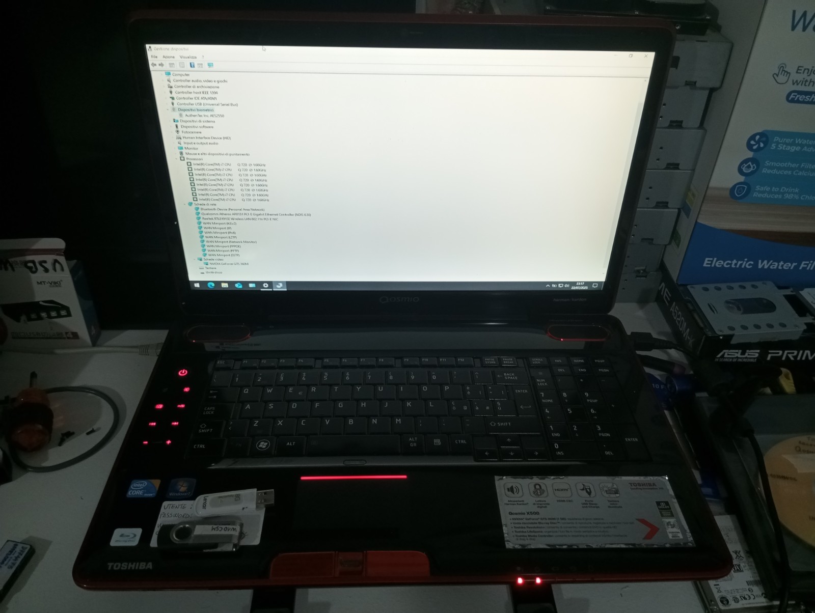 Toshiba Qosmio X500 11N 18″ i7 8gb 500+500 nvidia bluray Harman Kardon Laptop PC
