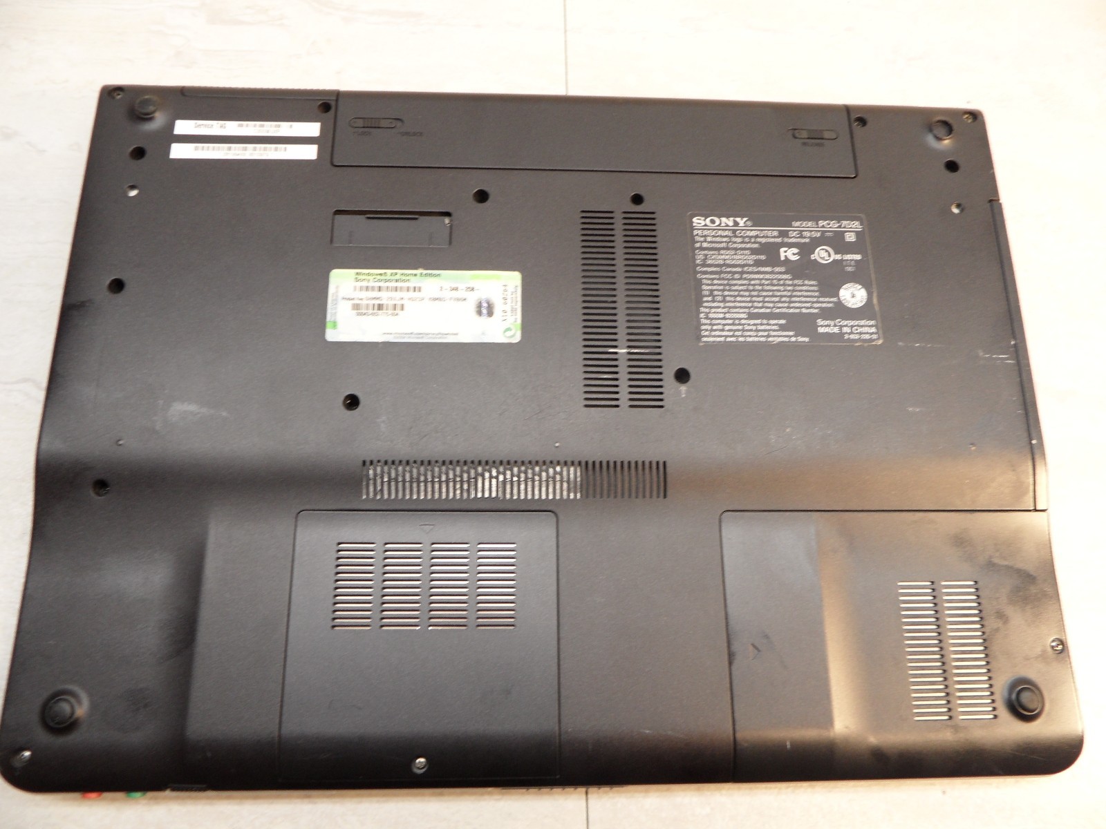 Sony Vaio PCG-7D2L VGN-FS760/W Parts Laptop 1.86 Ghz 2Gb No HD Posted To Bios