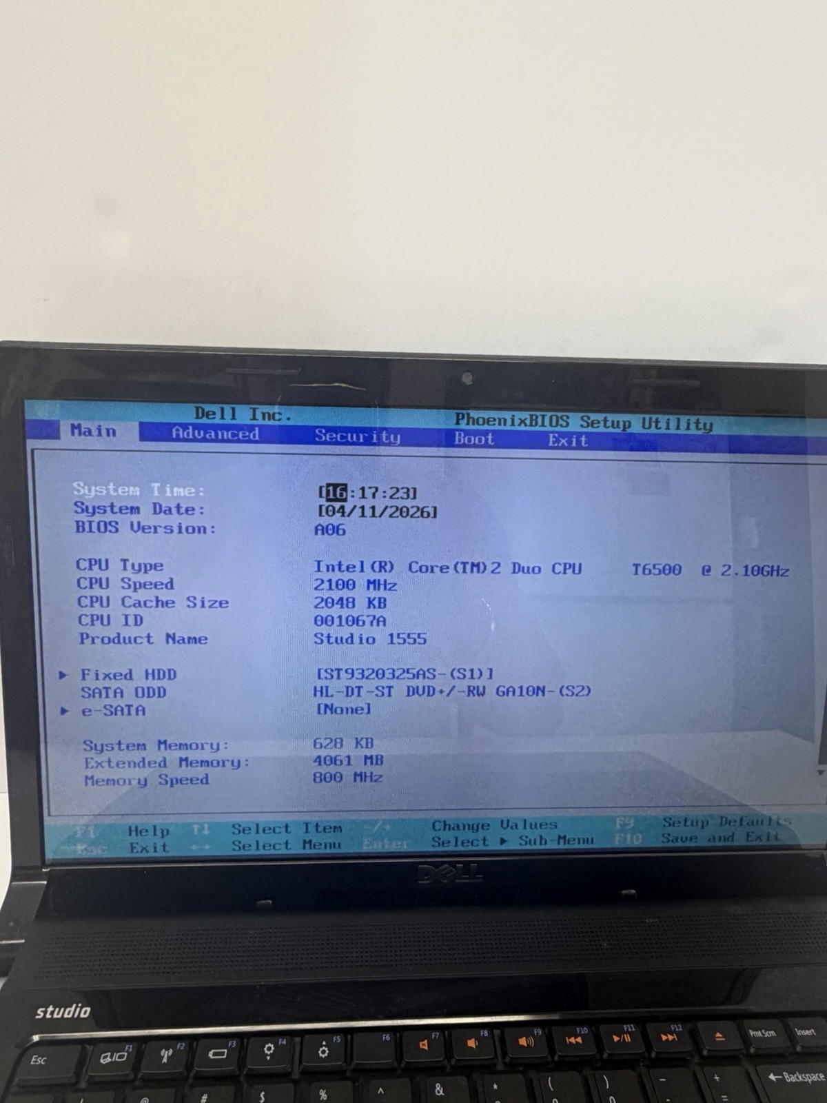 Dell Studio 1555 Laptop 15.6″ Core 2 Duo T6500 2.10Ghz w/4GB Ram,320GB HD, NO OS