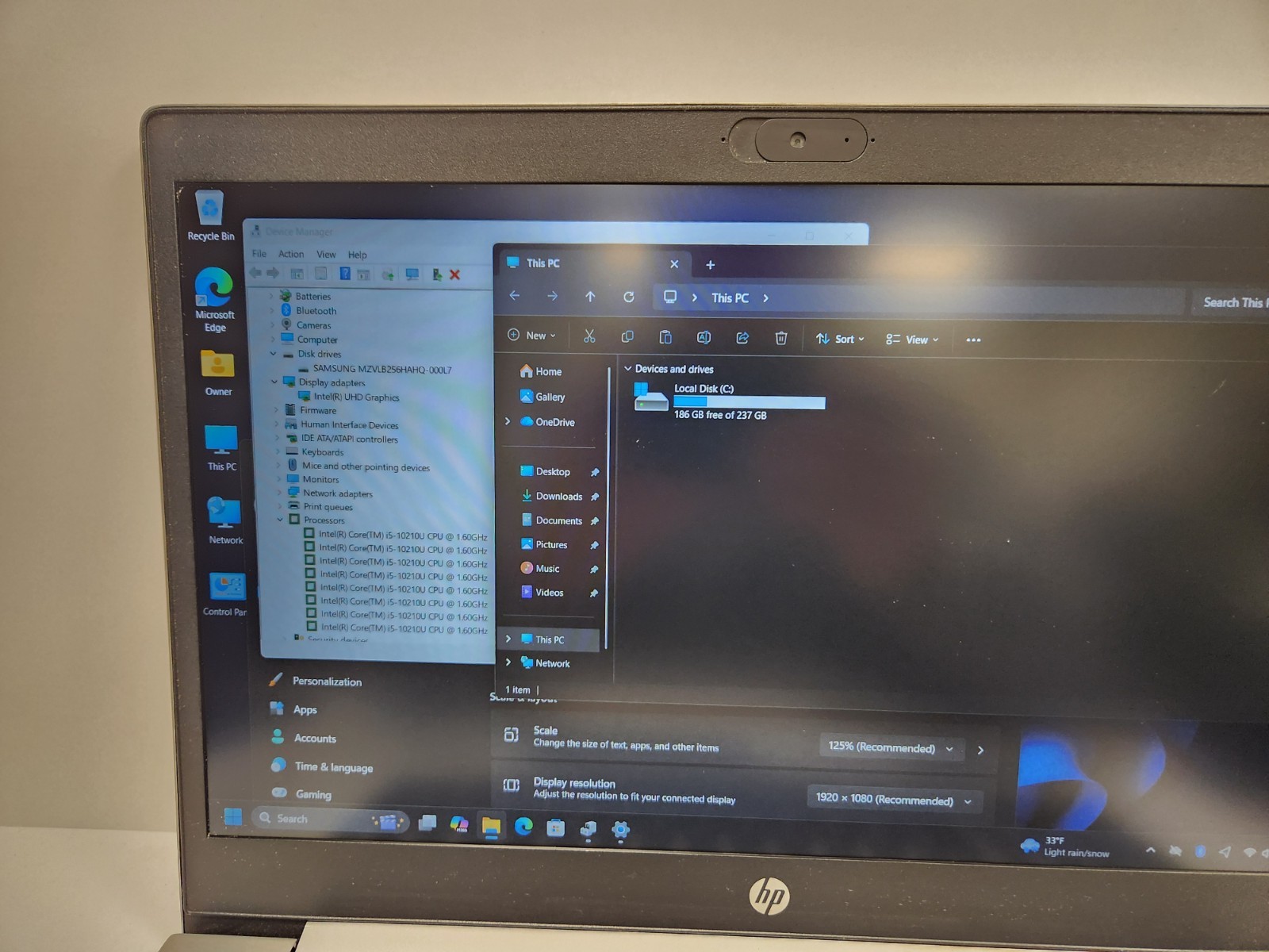 HP ProBook 450 G7 Core i5-10210U, 16GB RAM, 256GB SSD, Win11 Pro #0410