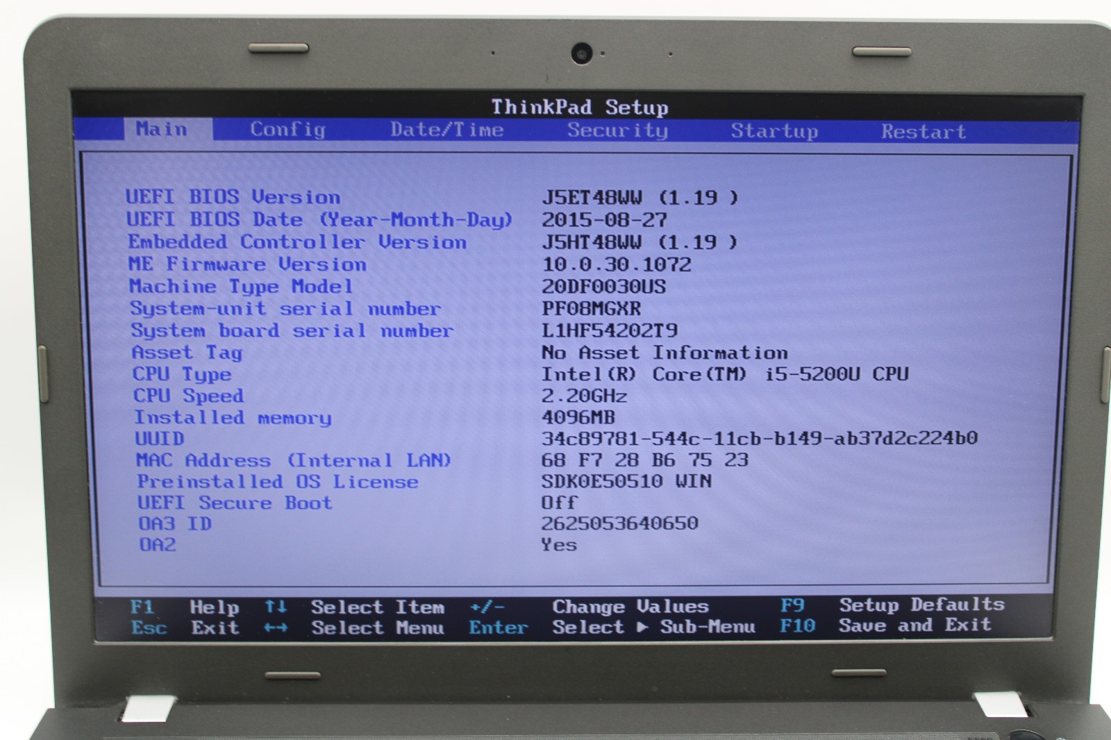 Lenovo ThinkPad E550 i5-5200U @ 2.2 GHz 4GB RAM No SSD No OS