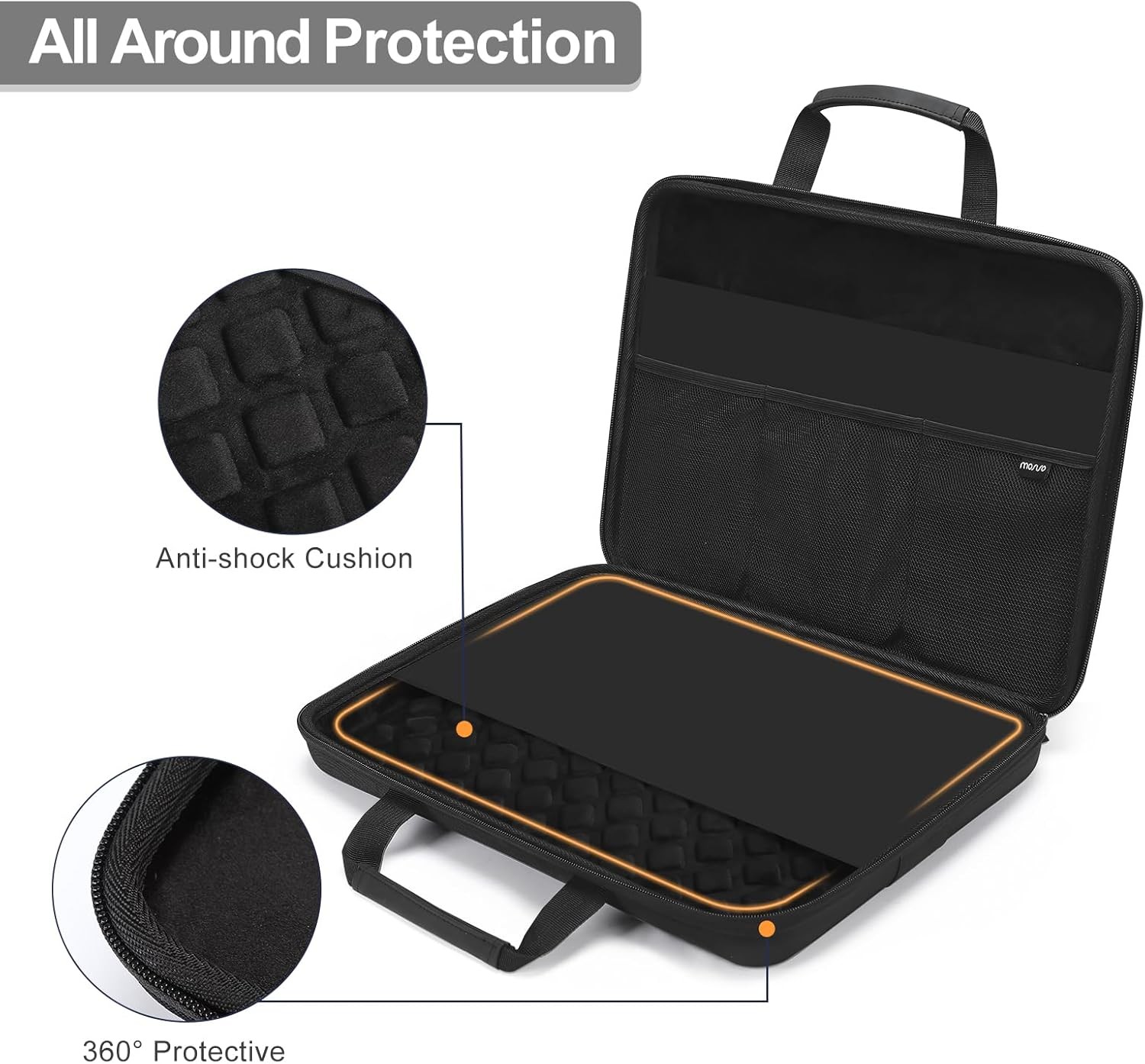 17-17.3 inch Laptop Hard Case, Shockproof Waterproof Laptop Case Hard Shell Blac