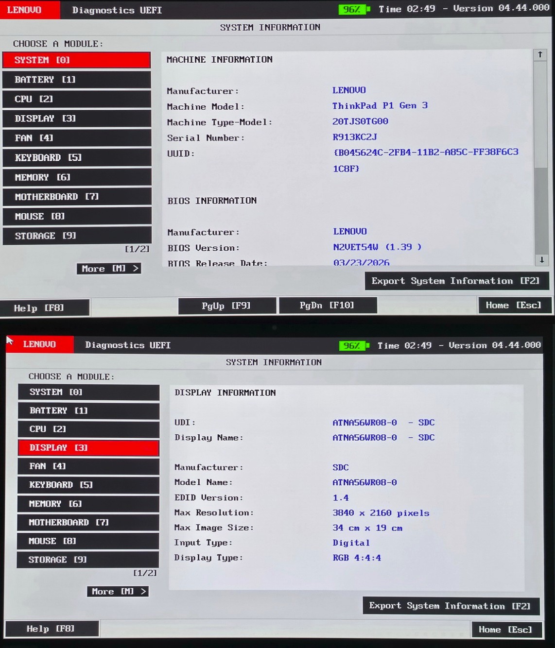 Lenovo ThinkPad P1 Gen 3 i9-10885H 16GB 15″ 4K HDR 3840×2160 OLED NVIDIA T2000