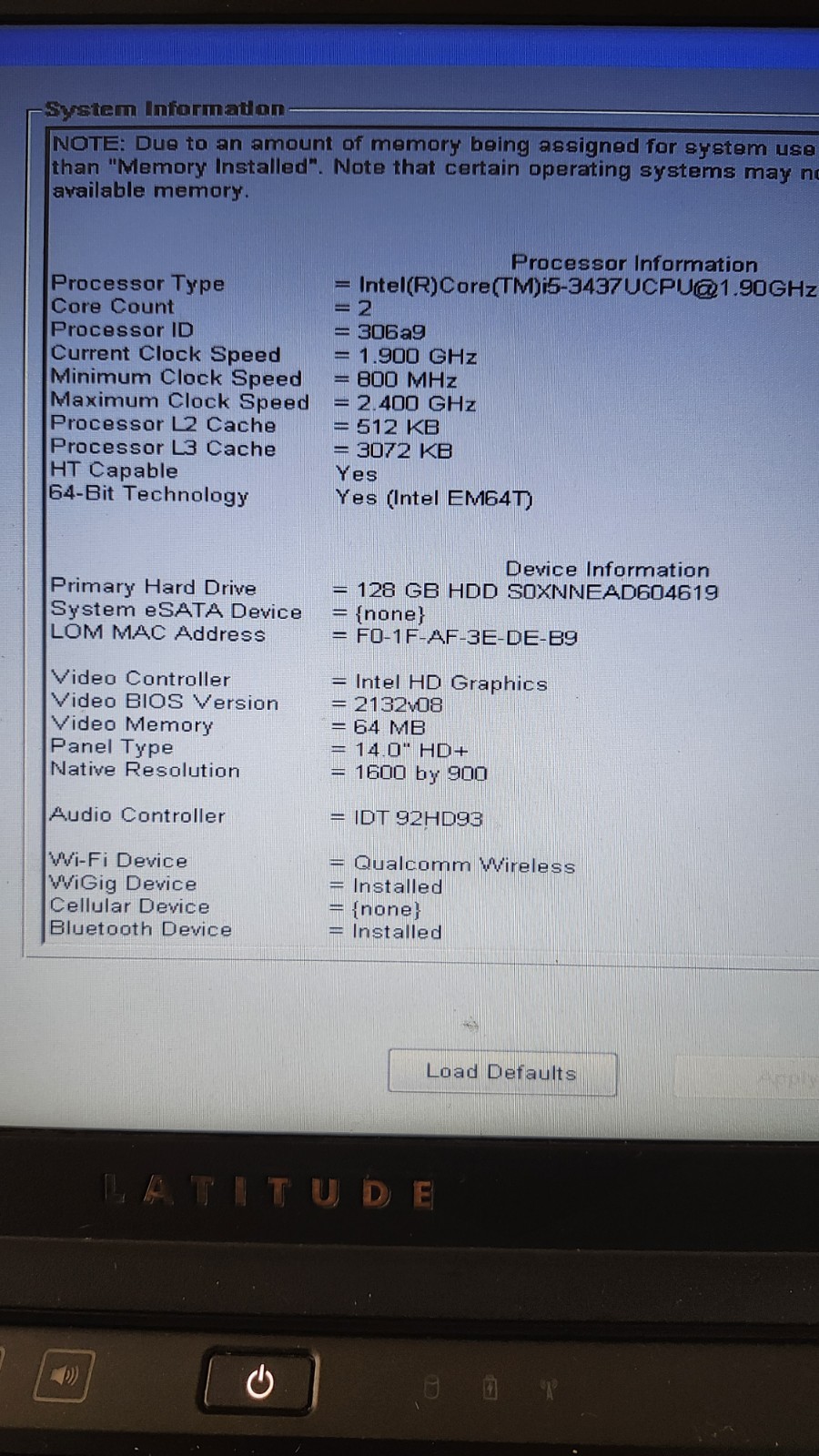 Dell Latitude 6430u i5-3437 1.9Ghz 8GB 120GB HDD 14″ HDMI/VGA/Charger/Win11/Bat