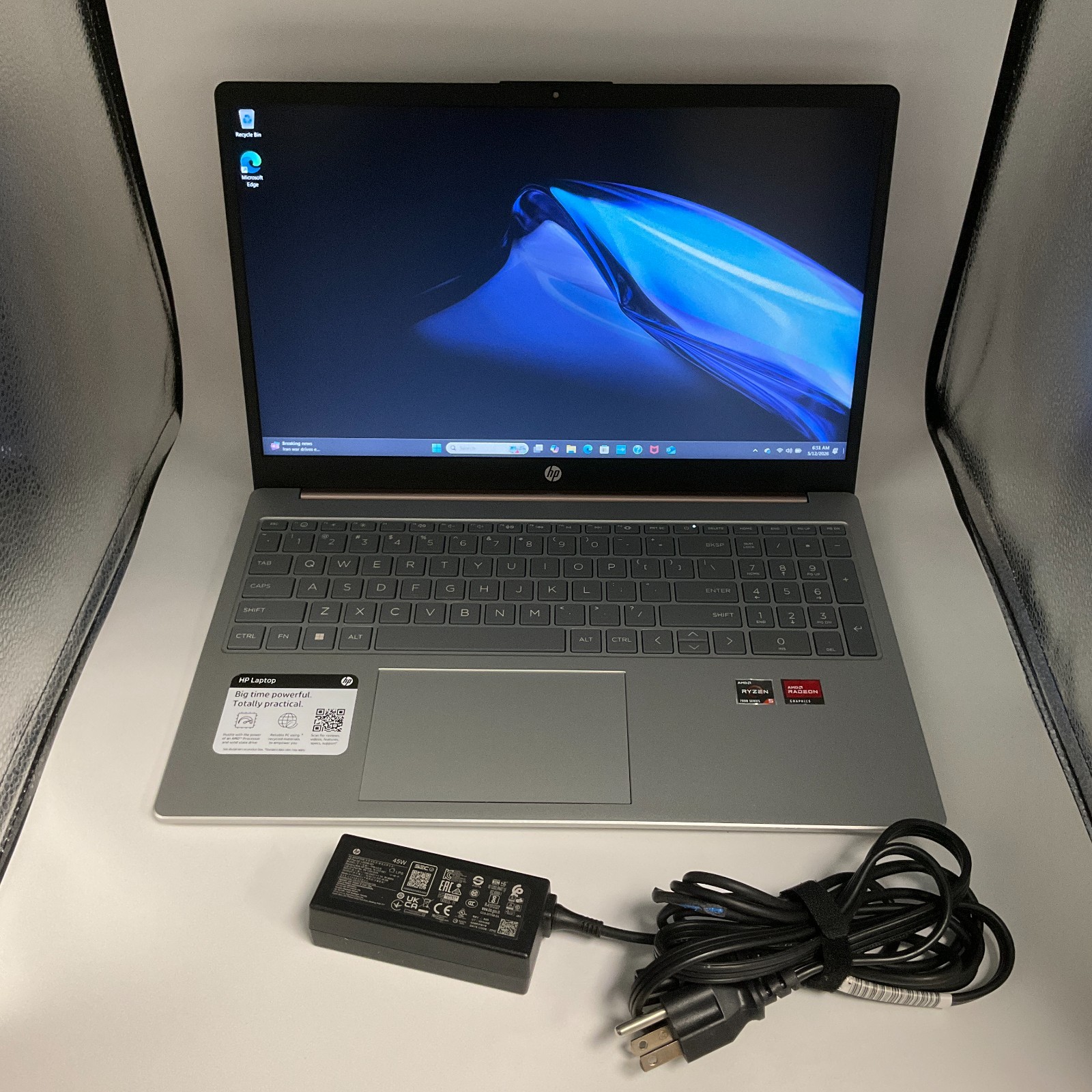 HP 15-fc0039wm 15.6″ Rose Gold Laptop AMD Ryzen 5 7520U @ 2.80 GHz 8GB 256GB