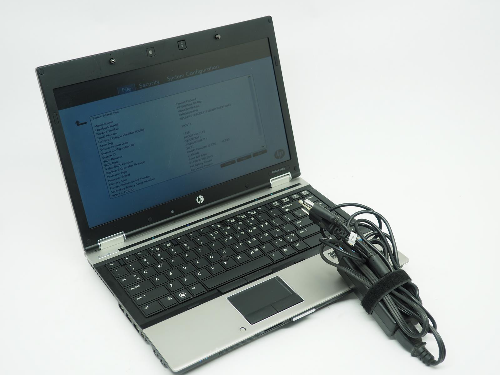 HP EliteBook 8540p i5-M560 4GB 128GB SSD NVS 5100M 1600×900 Win 10 Office 2019