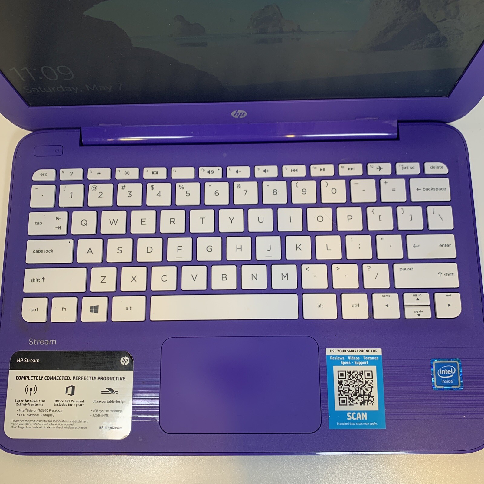 HP 11-y020wm Stream 11.6″ HD Celeron N3060 1.6GHz Intel HD Graphics 400 4GB RAM