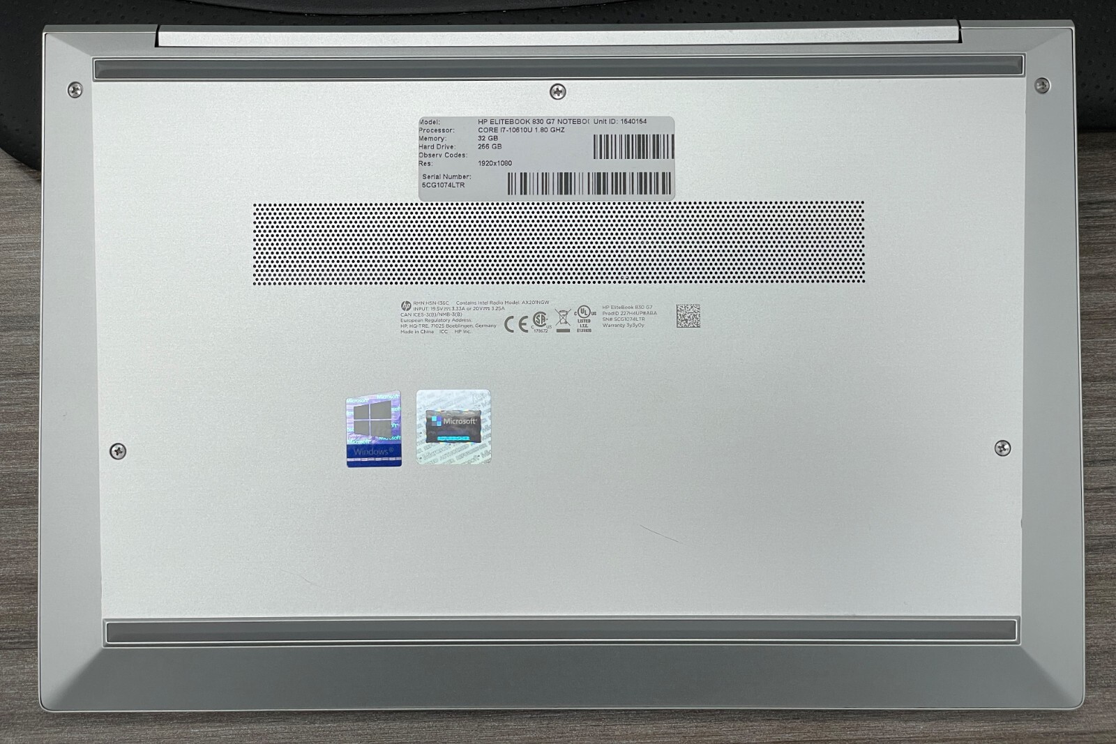 HP 13.3″ Elitebook 830 G7 FHD Laptop 32GB RAM 256GB SSD