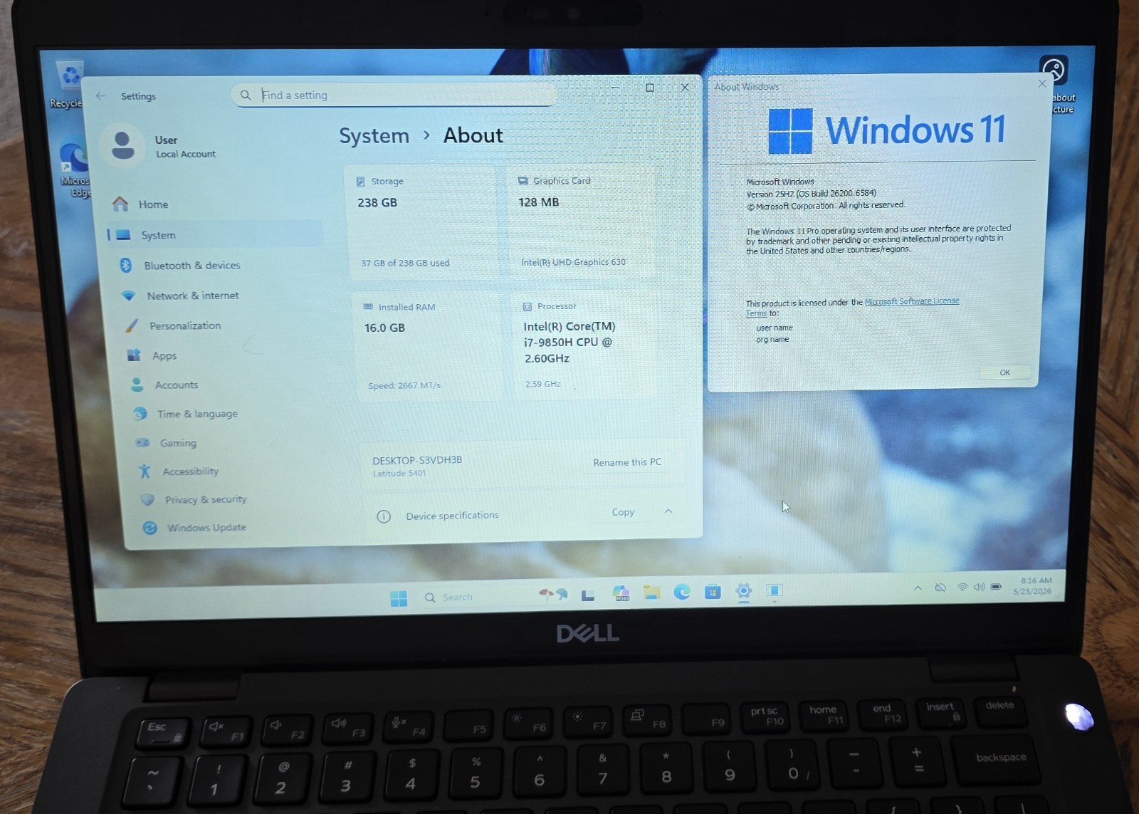 Dell Latitude 5401 – i7-9th – NEW 256GB NVMe – 16GB RAM