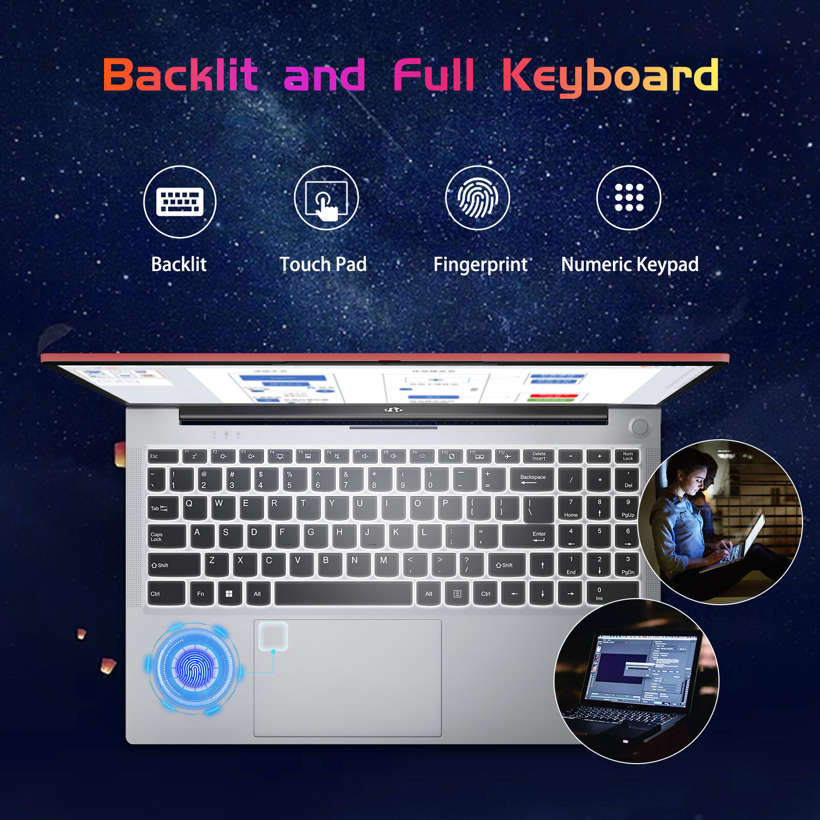 NIMO 15.6 FHD Laptop 8GB RAM 128GB SSD Intel Pentium Quad-Core N100 WiFi 6