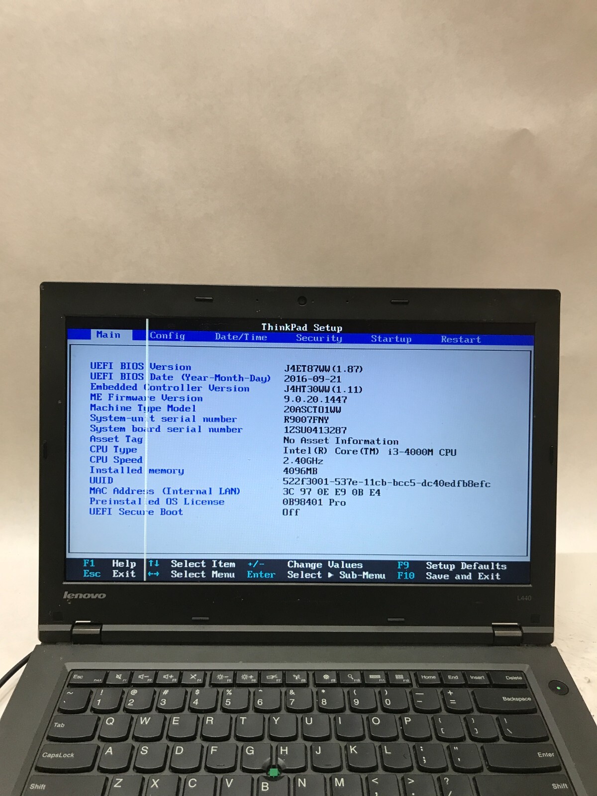 Lenovo ThinkPad L440 14″ Intel Core i3 4GB RAM NO HDD/OS For Parts Bad LCD! – DW