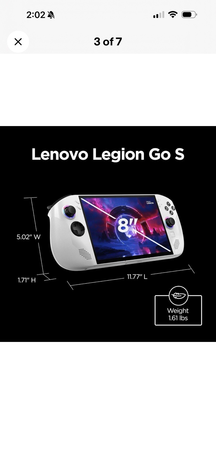 Legion Go S 8″ Handheld Gaming Laptop AMD Ryzen Z1 Extreme, 120Hz Display