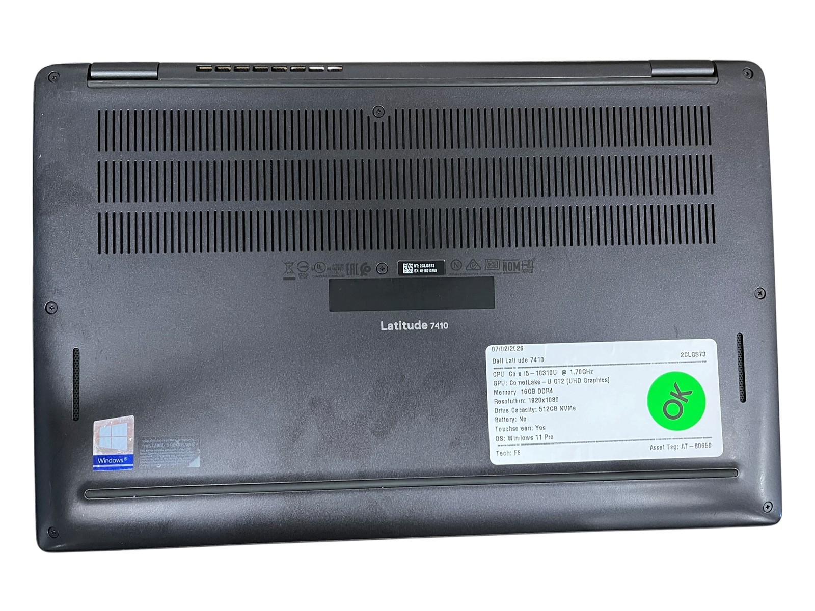 Dell Latitude 7410 i5-10310U 1.70GHz 16GB DDR4 512GB SSD WIN 11 Pro 14″ Laptop