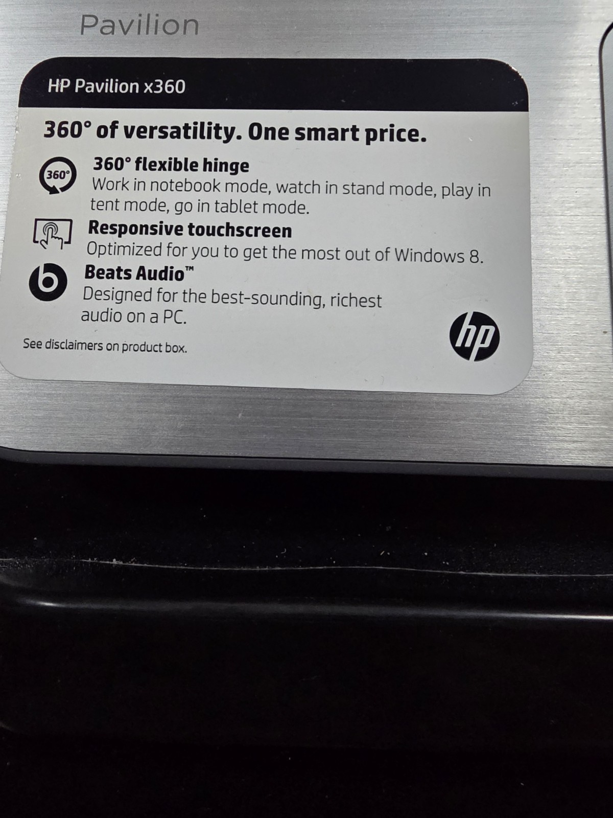 HP Pavilion X360 RT3290 Laptop Audio Beats Intel Pentium N3540 2.16GHz