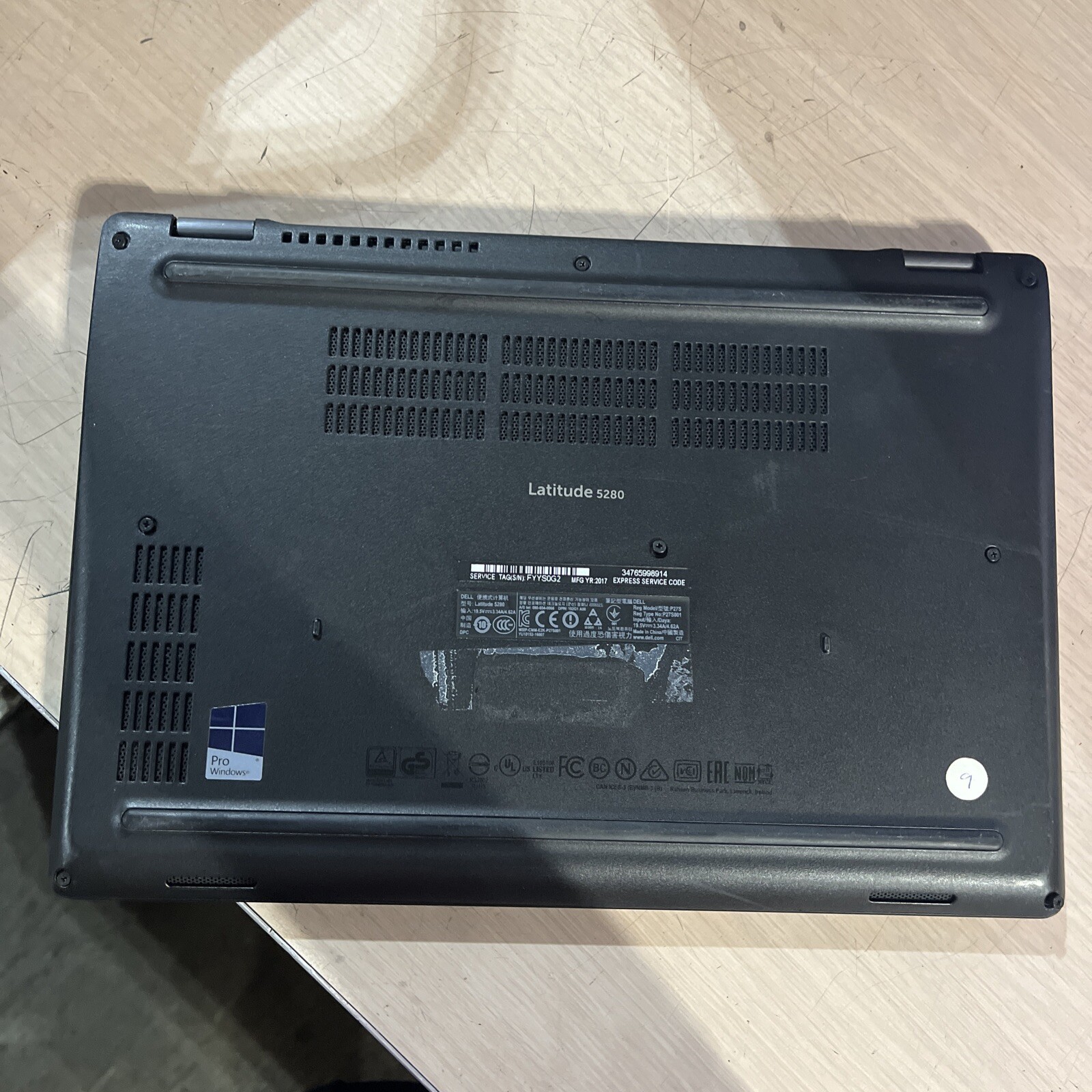 DELL LATITUDE 5280 INTEL CORE I3-7100U 2.40GHZ 8GB RAM NO HD ..