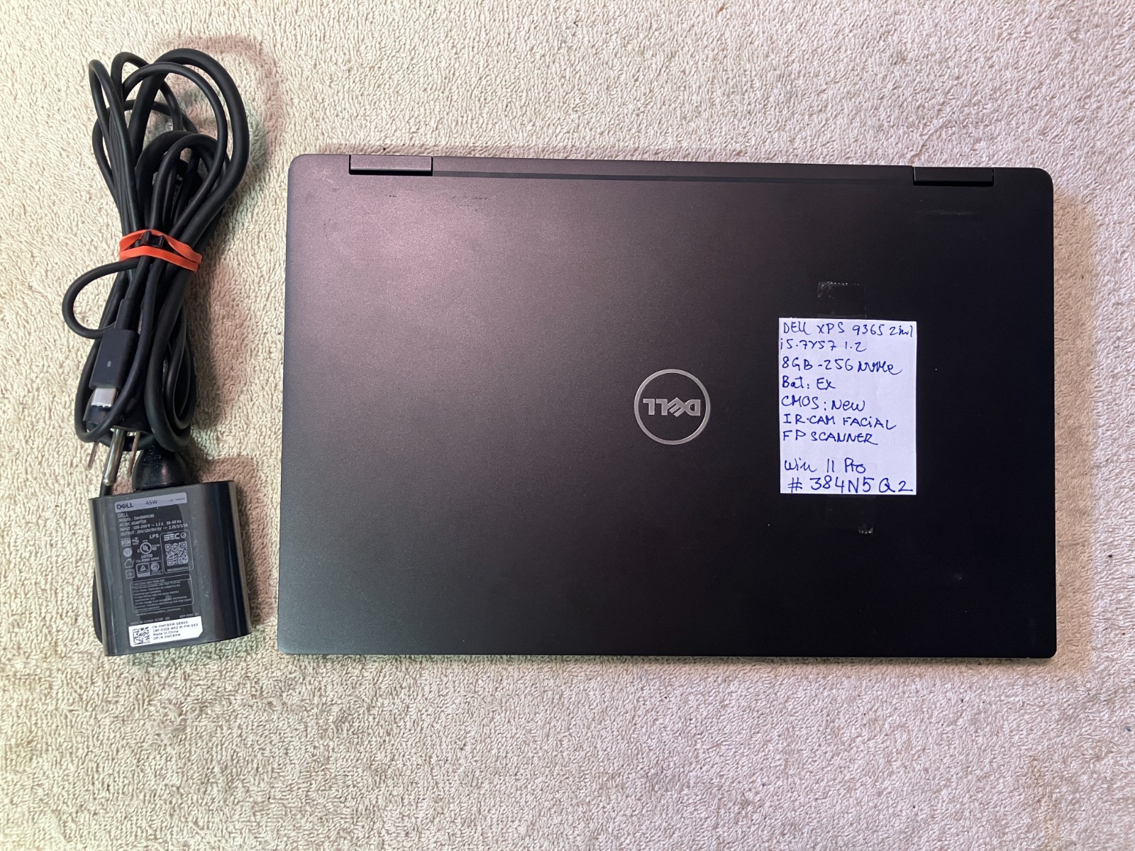Dell XPS 13 9365 2 in 1 Touch i5-7Y57, 8 GB-256 GB NVMe Windows 11 Pro # 384N5Q2