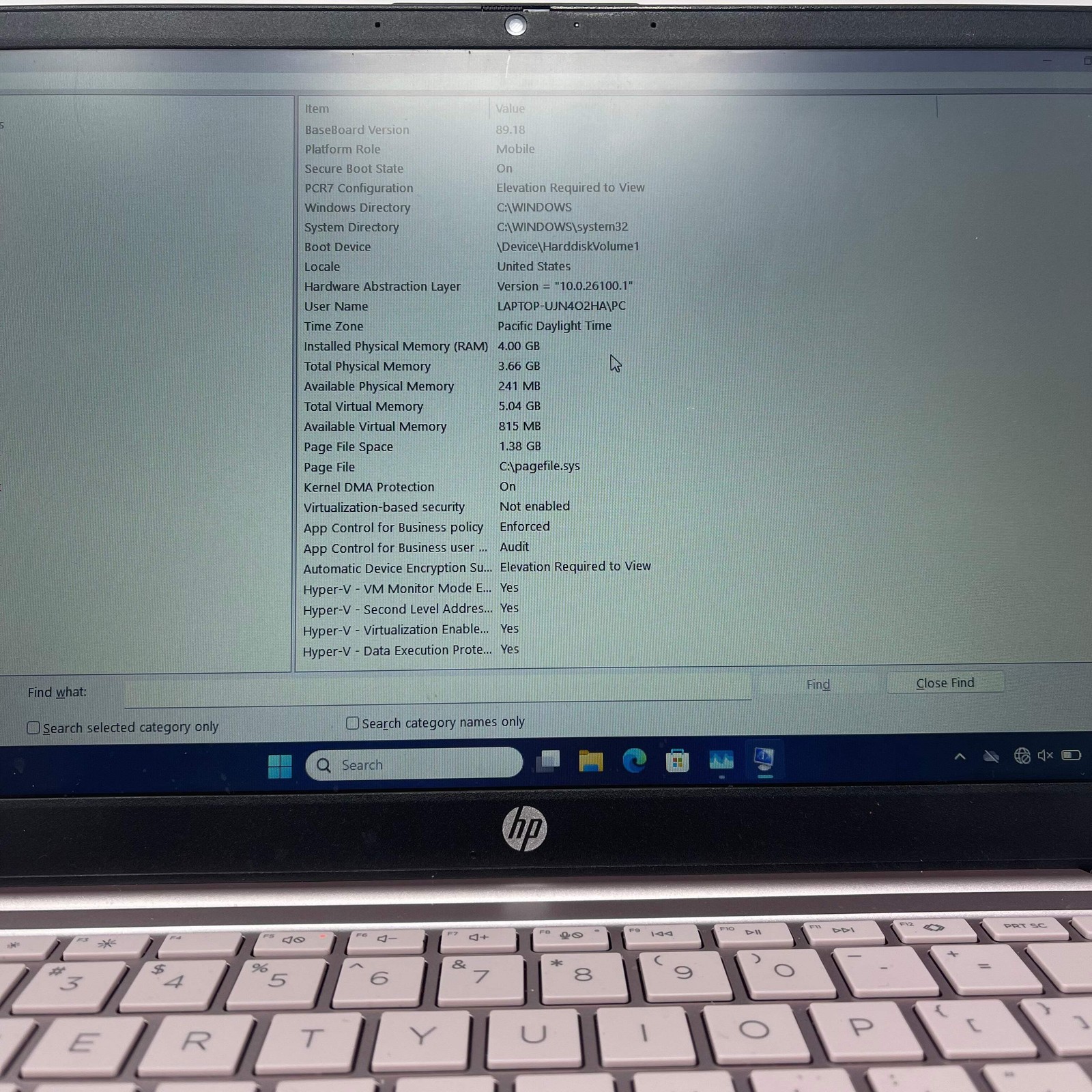 HP 14-ep2011wm B5VU3UA 14″ N150 0.8MHz 4GB RAM 128GB SSD