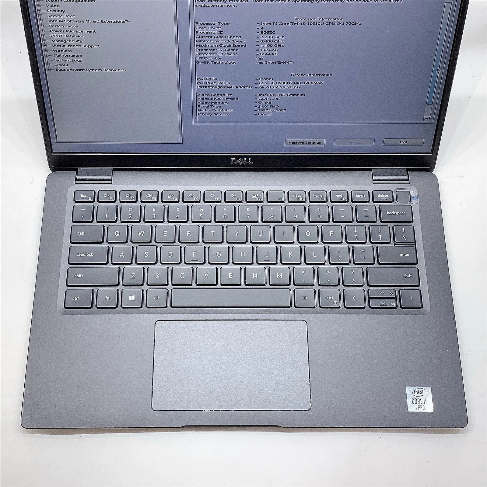 Dell Latitude 7410 14″ FHD i5-10310U 16GB RAM 256GB NVMe SSD Win 11 Pro