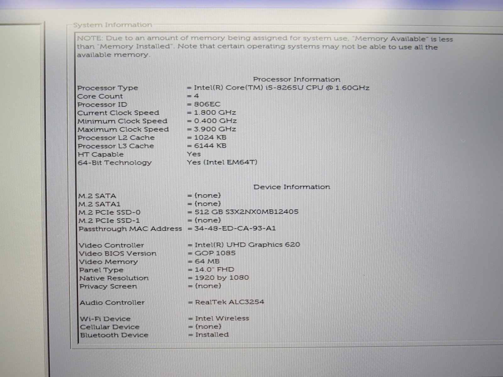 Dell Latitude 7400 i5-8265U @ 1.6GHz 16GB DDR4 512GB SSD 14″ Win 11 Home